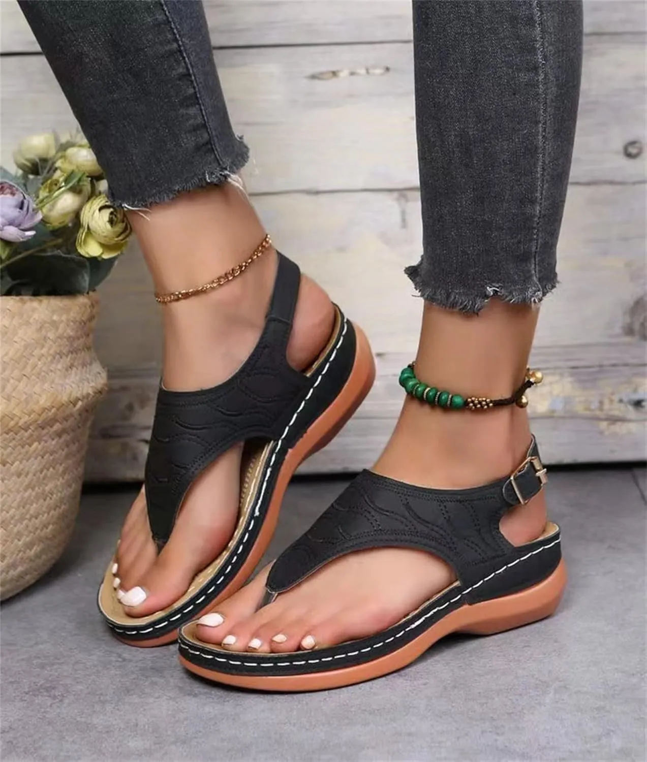 Ladmiple Orthotic Sandals For Women With Arch Support Orthopedic Flip Flops Soft Dressy Summer Beach Shoes Comfortable Slides