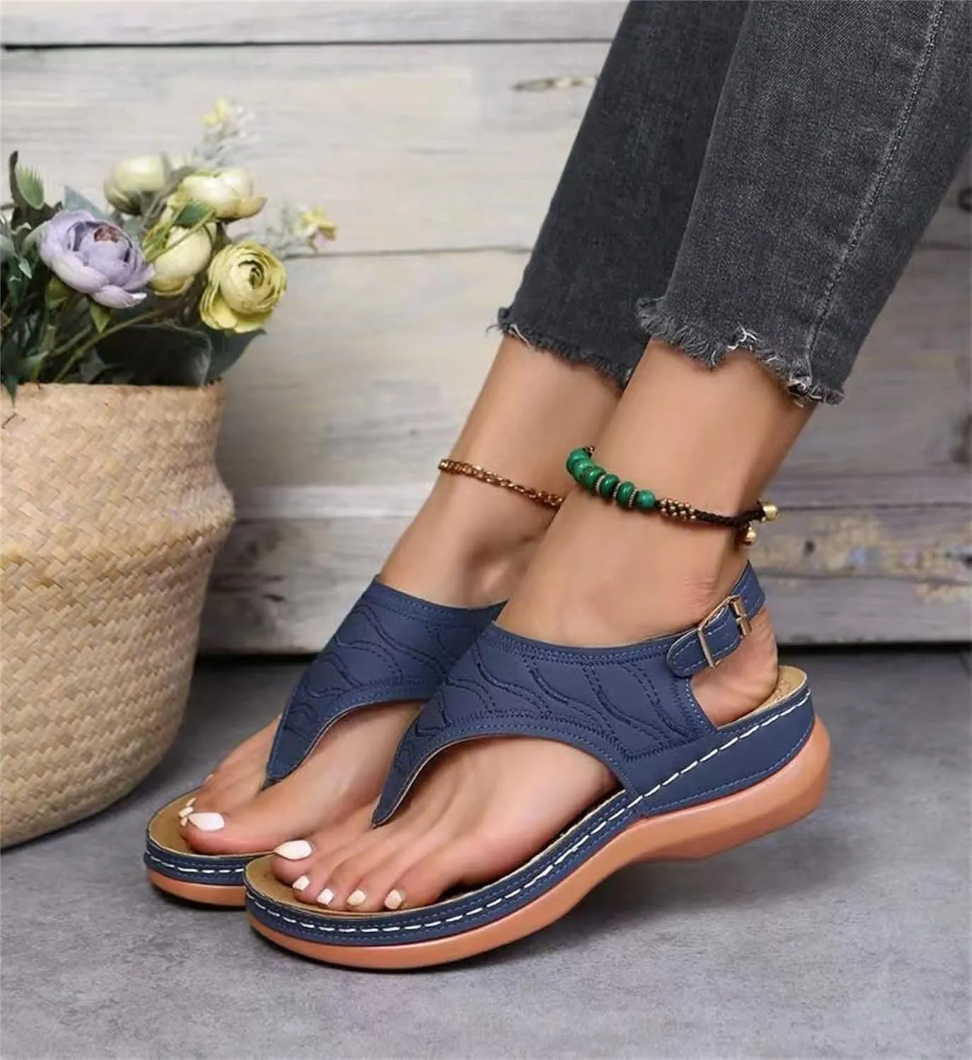 Ladmiple Orthotic Sandals For Women With Arch Support Orthopedic Flip Flops Soft Dressy Summer Beach Shoes Comfortable Slides