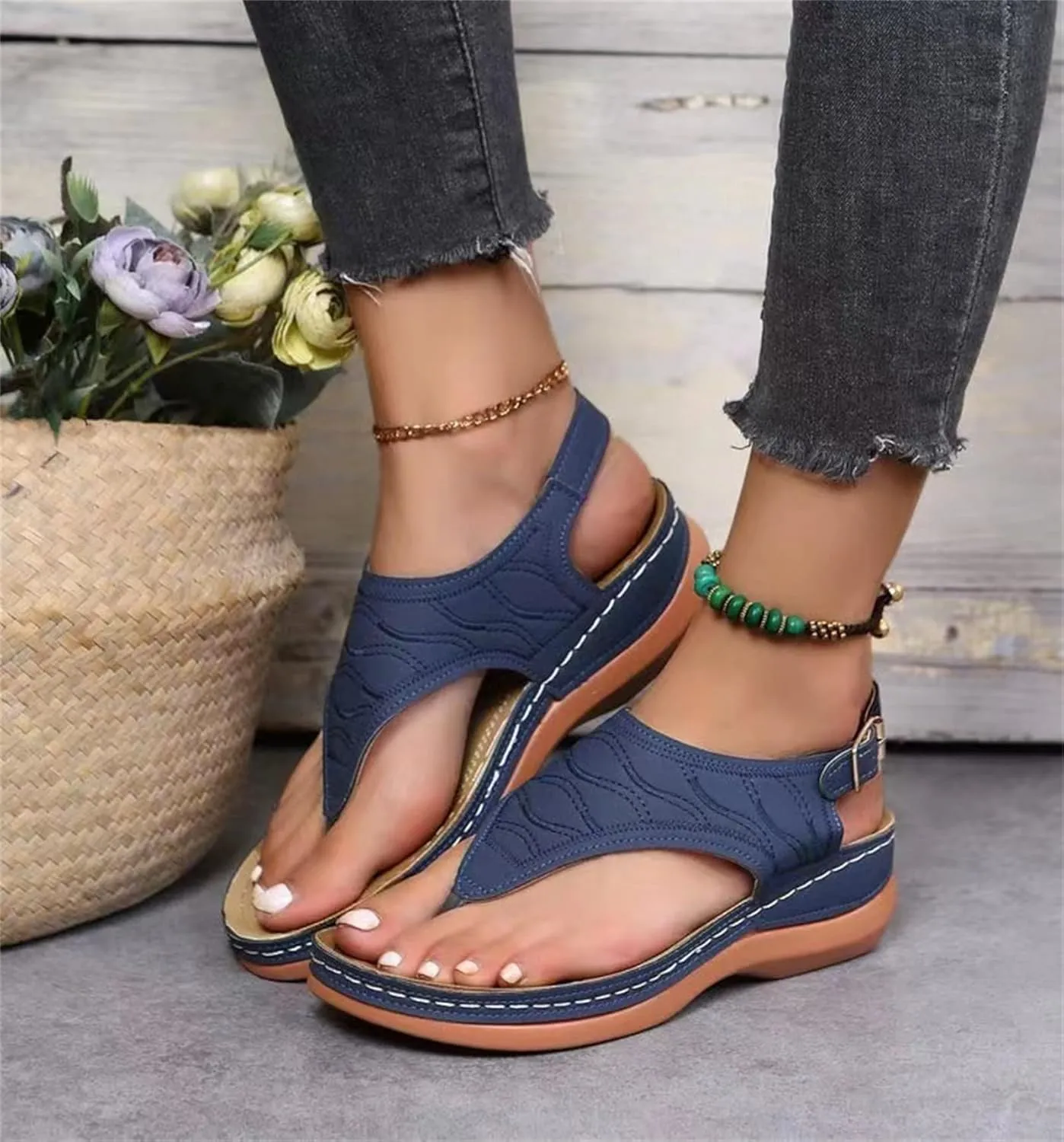 Ladmiple Orthotic Sandals For Women With Arch Support Orthopedic Flip Flops Soft Dressy Summer Beach Shoes Comfortable Slides
