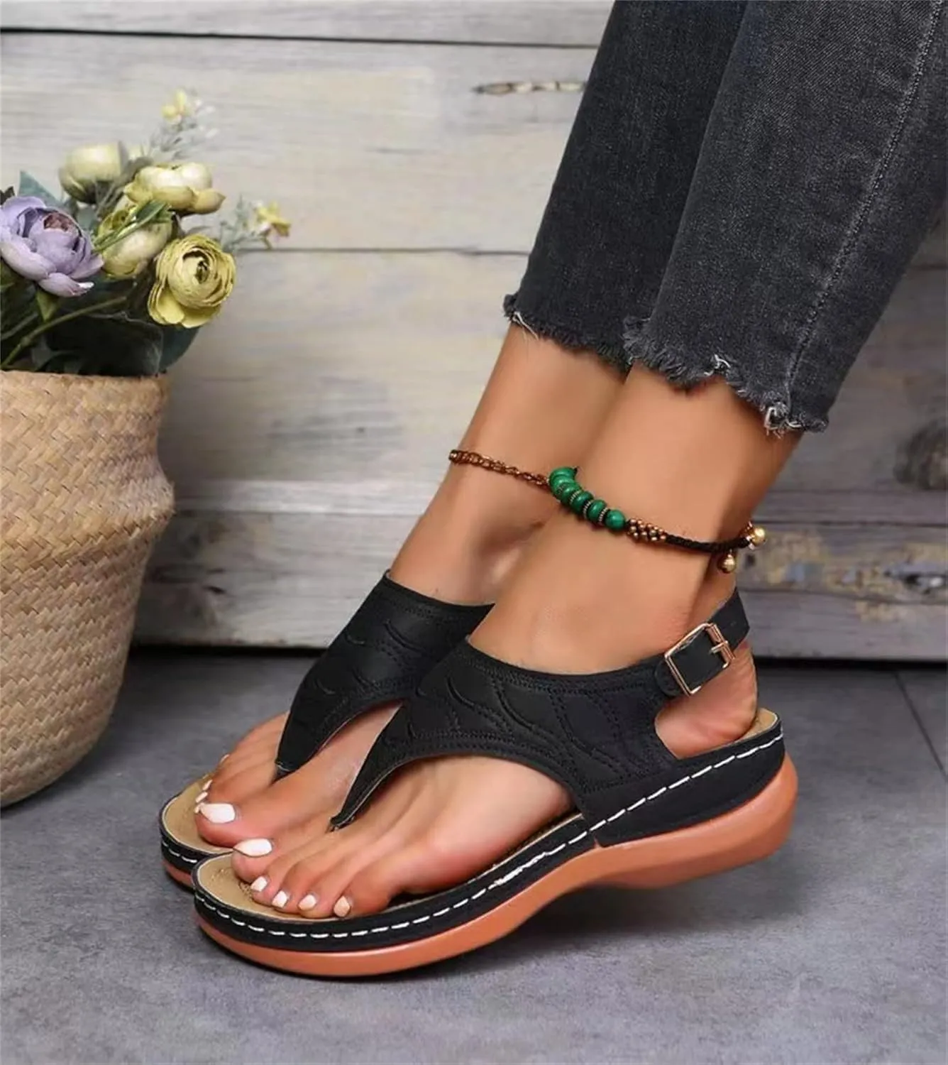 Ladmiple Orthotic Sandals For Women With Arch Support Orthopedic Flip Flops Soft Dressy Summer Beach Shoes Comfortable Slides