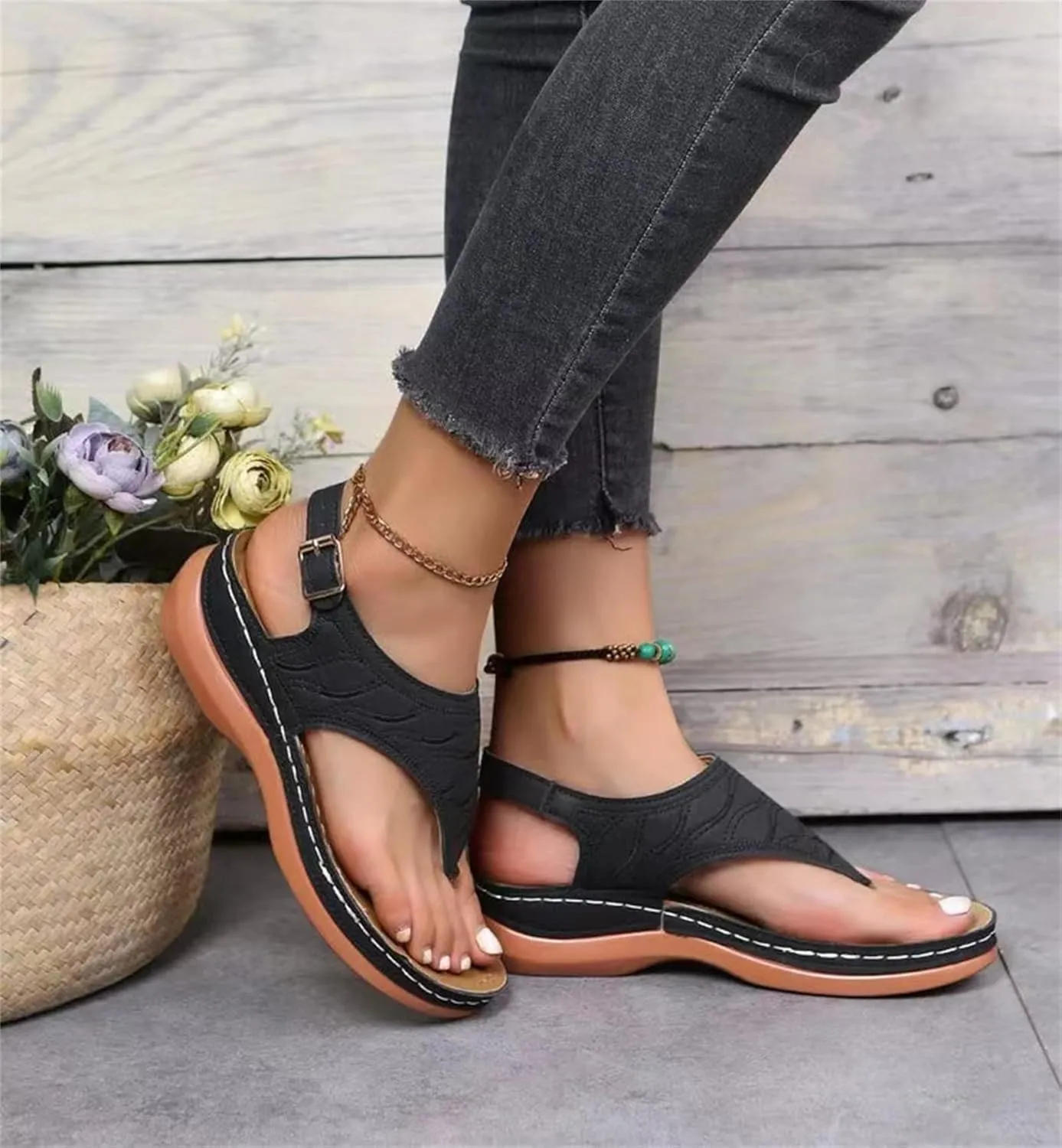 Ladmiple Orthotic Sandals For Women With Arch Support Orthopedic Flip Flops Soft Dressy Summer Beach Shoes Comfortable Slides