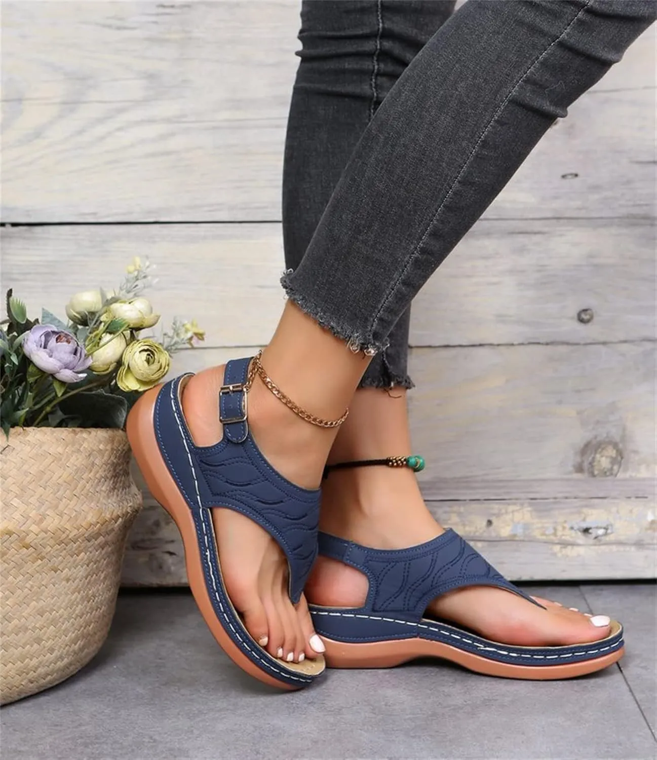 Ladmiple Orthotic Sandals For Women With Arch Support Orthopedic Flip Flops Soft Dressy Summer Beach Shoes Comfortable Slides