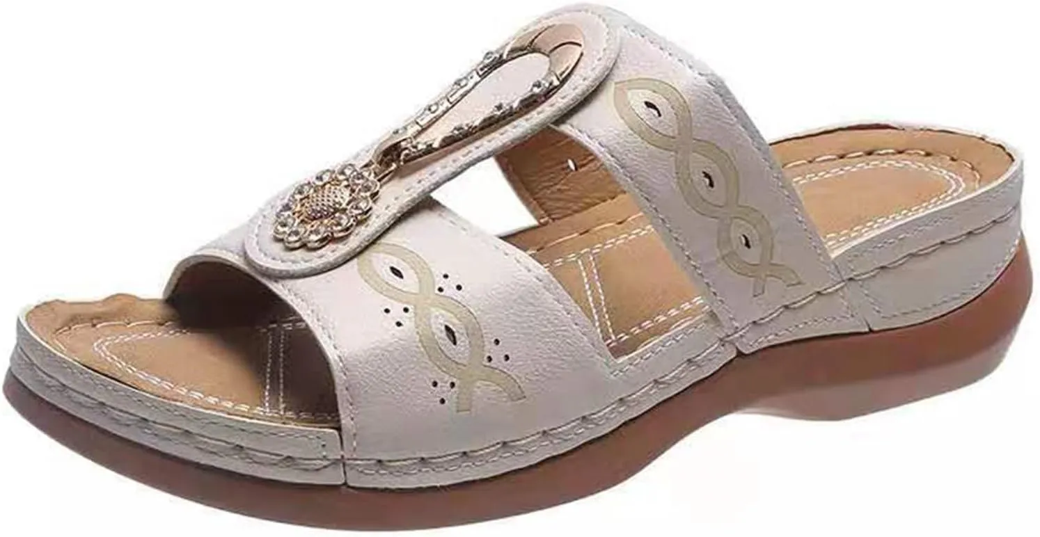 Ladmiple Sandals Women Beach Vacation Orthopedic Arch Support Flip Flops Soft Summer Dressy Comfortable Orthotic Slides 2024