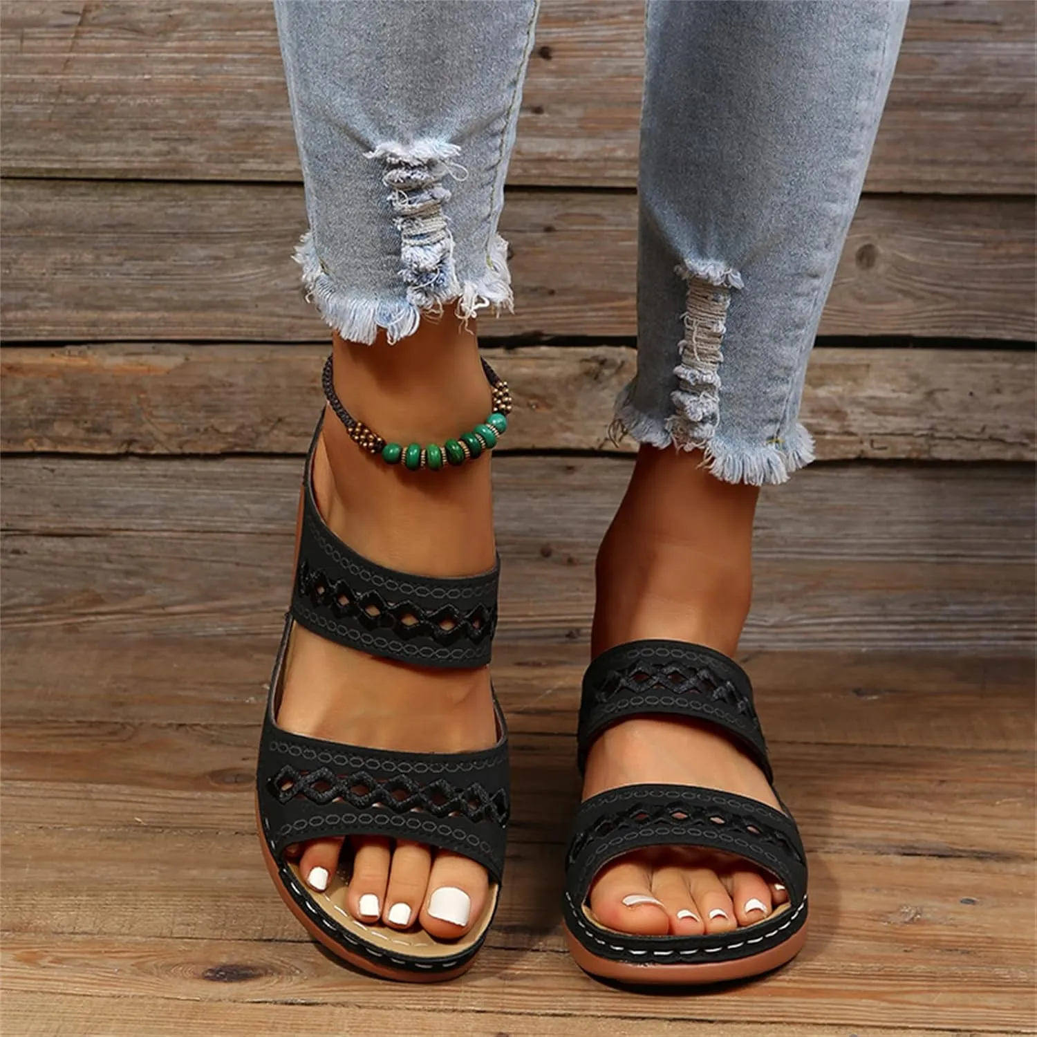 Ladmiple Sandals Women Comfortable Dressy Arch Support Orthopedic Slippers Summer Orthotic Flip Flops for Plantar Fasciitis
