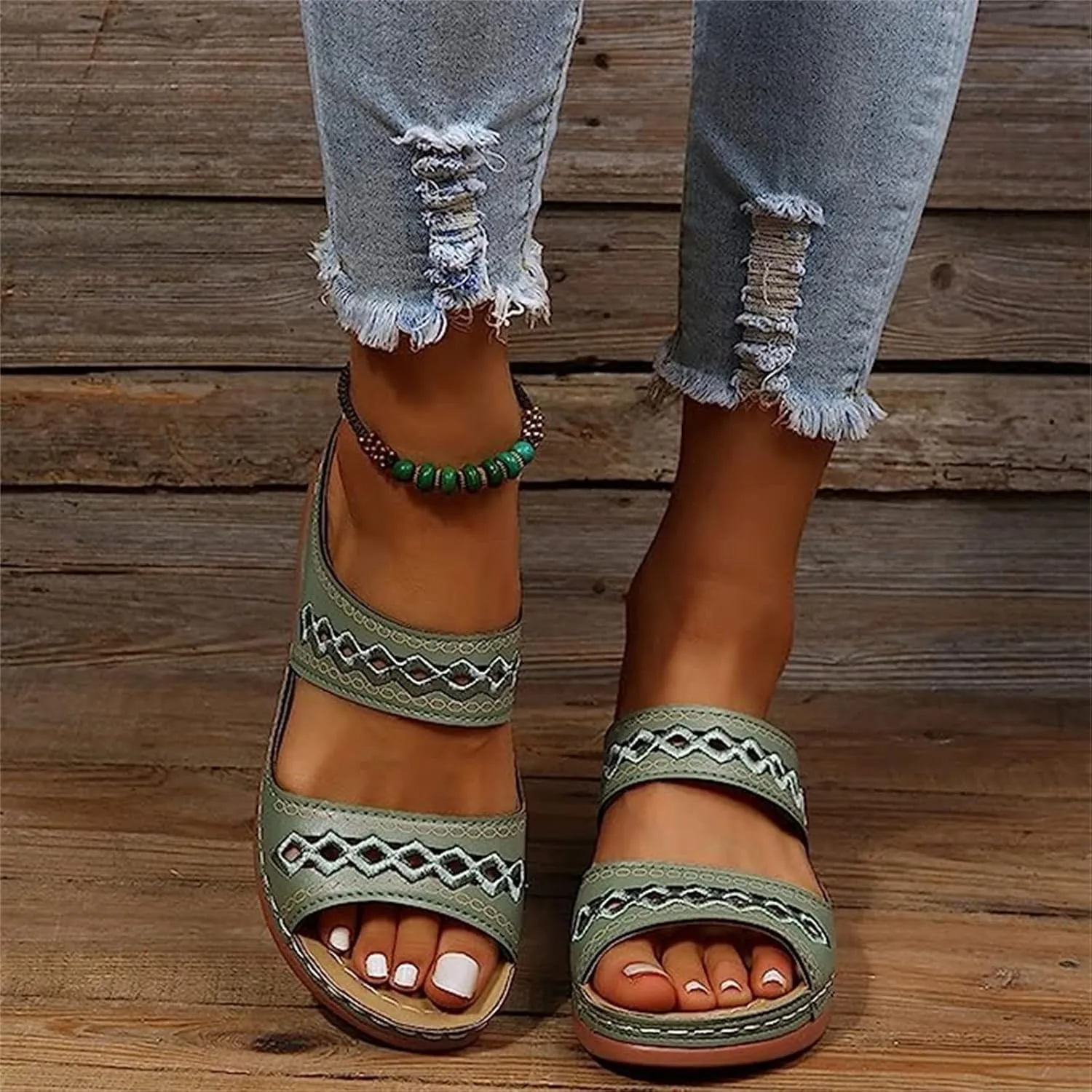Ladmiple Sandals Women Comfortable Dressy Arch Support Orthopedic Slippers Summer Orthotic Flip Flops for Plantar Fasciitis