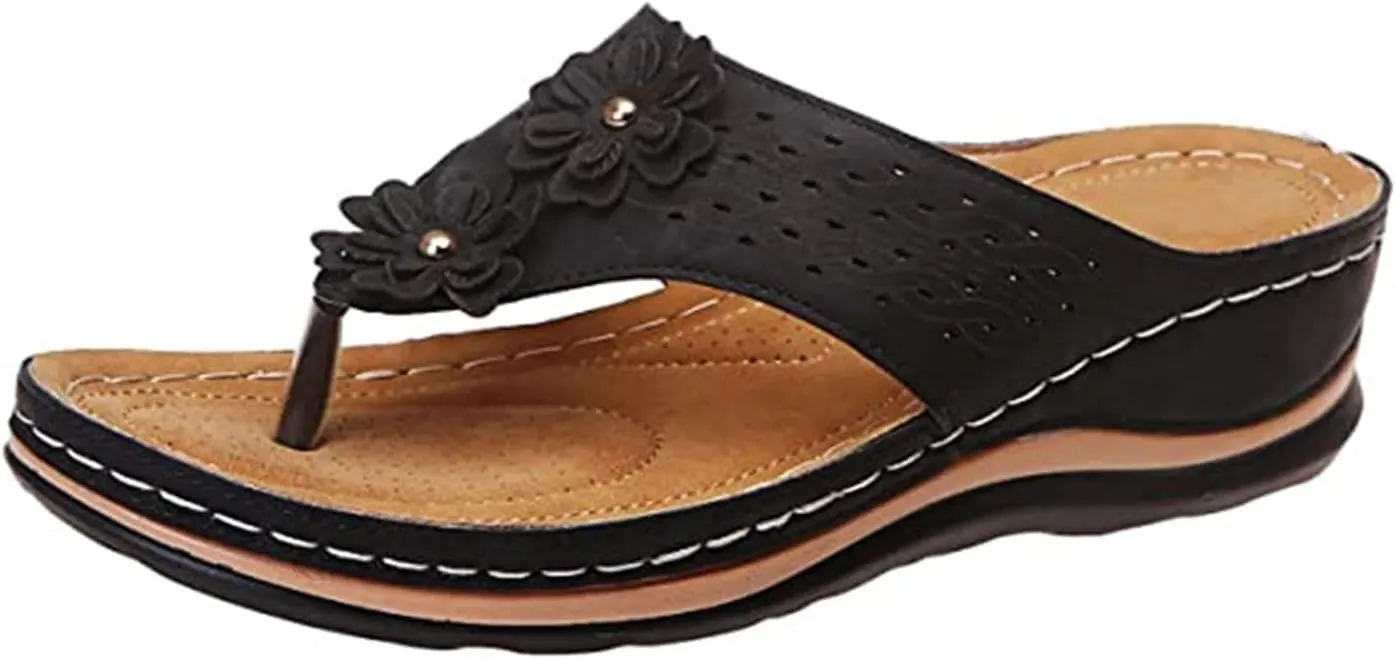 Ladmiple Sandals Women Comfortable Walking Arch Support Orthopedic Slides Slippers Dressy Summer Orthotic Flip Flops