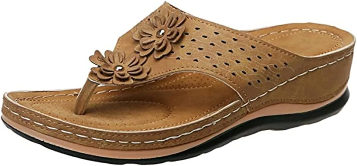 Ladmiple Sandals Women Comfortable Walking Arch Support Orthopedic Slides Slippers Dressy Summer Orthotic Flip Flops