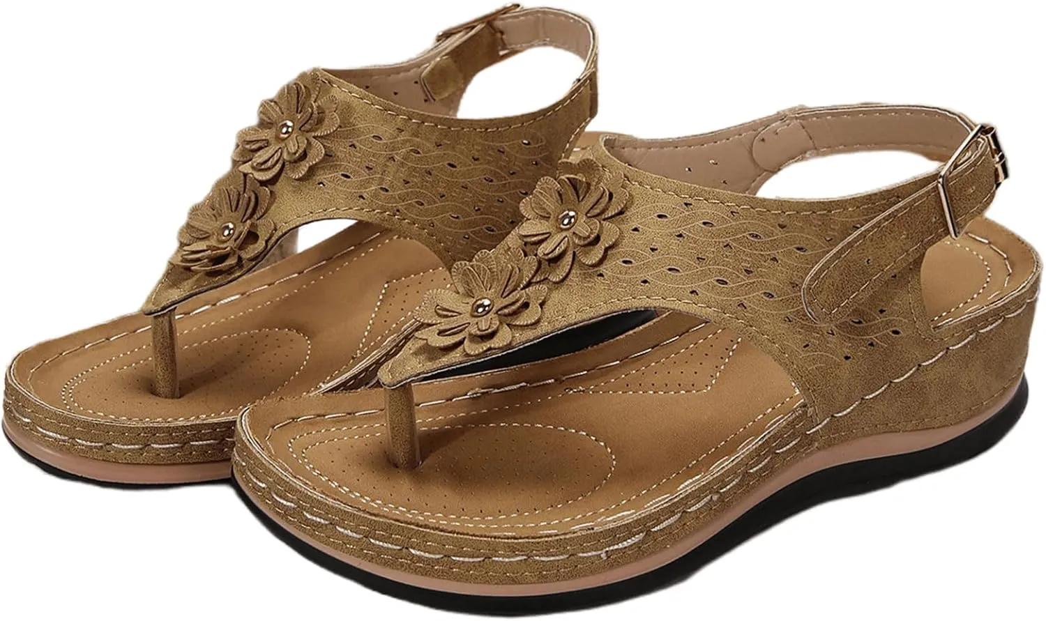 Ladmiple Sandals Women Dressy Comfortable Flat Orthopedic Walking Slides Slipper Summer Orthotic Flip Flops with Arch Support