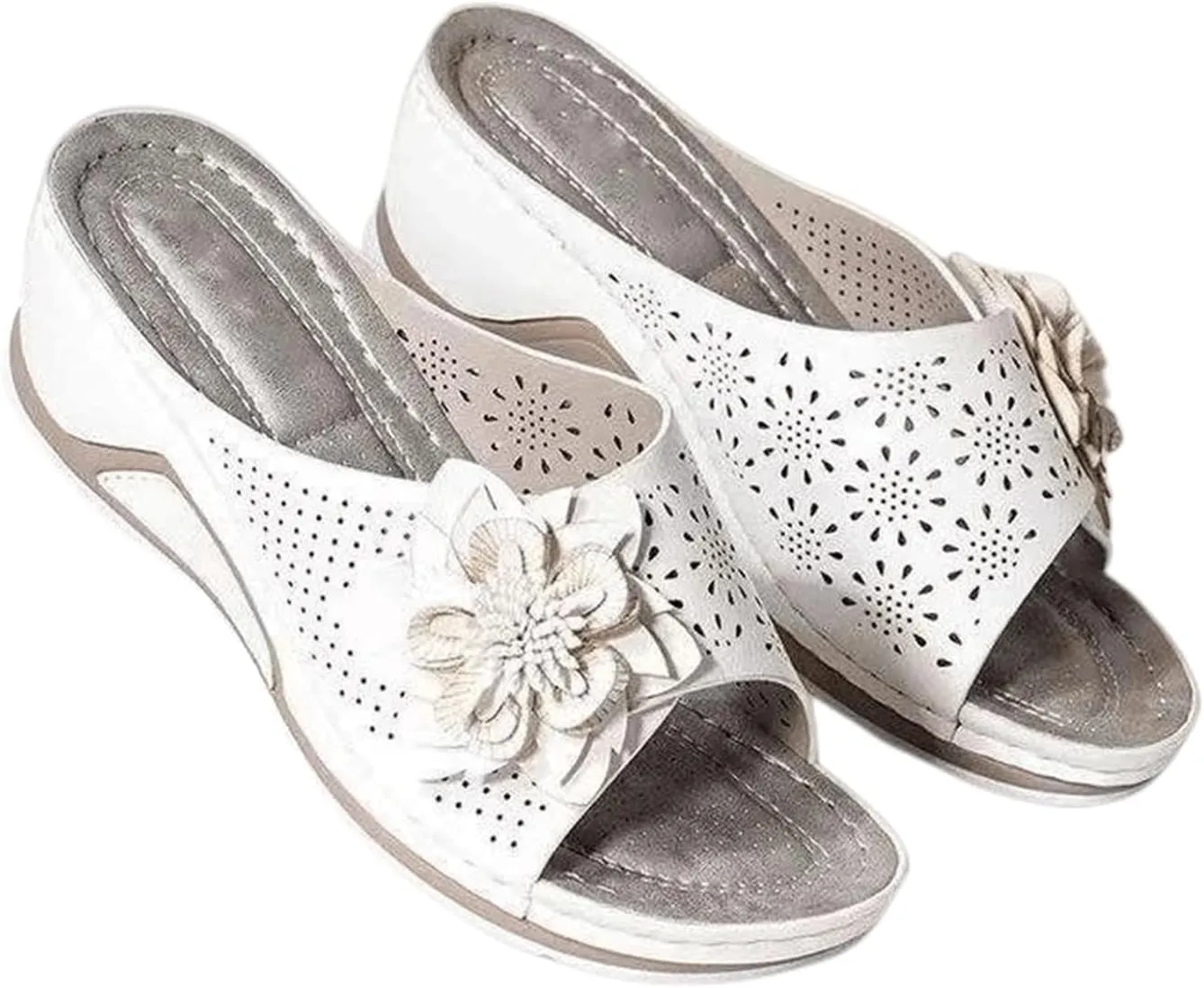 Ladmiple Sandals Women Dressy Summer Flat Comfortable Orthopedic Sandals Arch Support Orthotic Flip Flops Cute Walking Slides