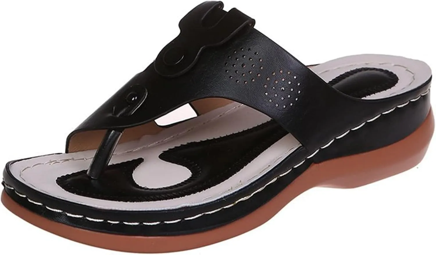 Ladmiple Sandals Women Wedge Comfortable Orthopedic Arch Support Flip Flops Dressy Summer Walking Orthotic Slides 2024