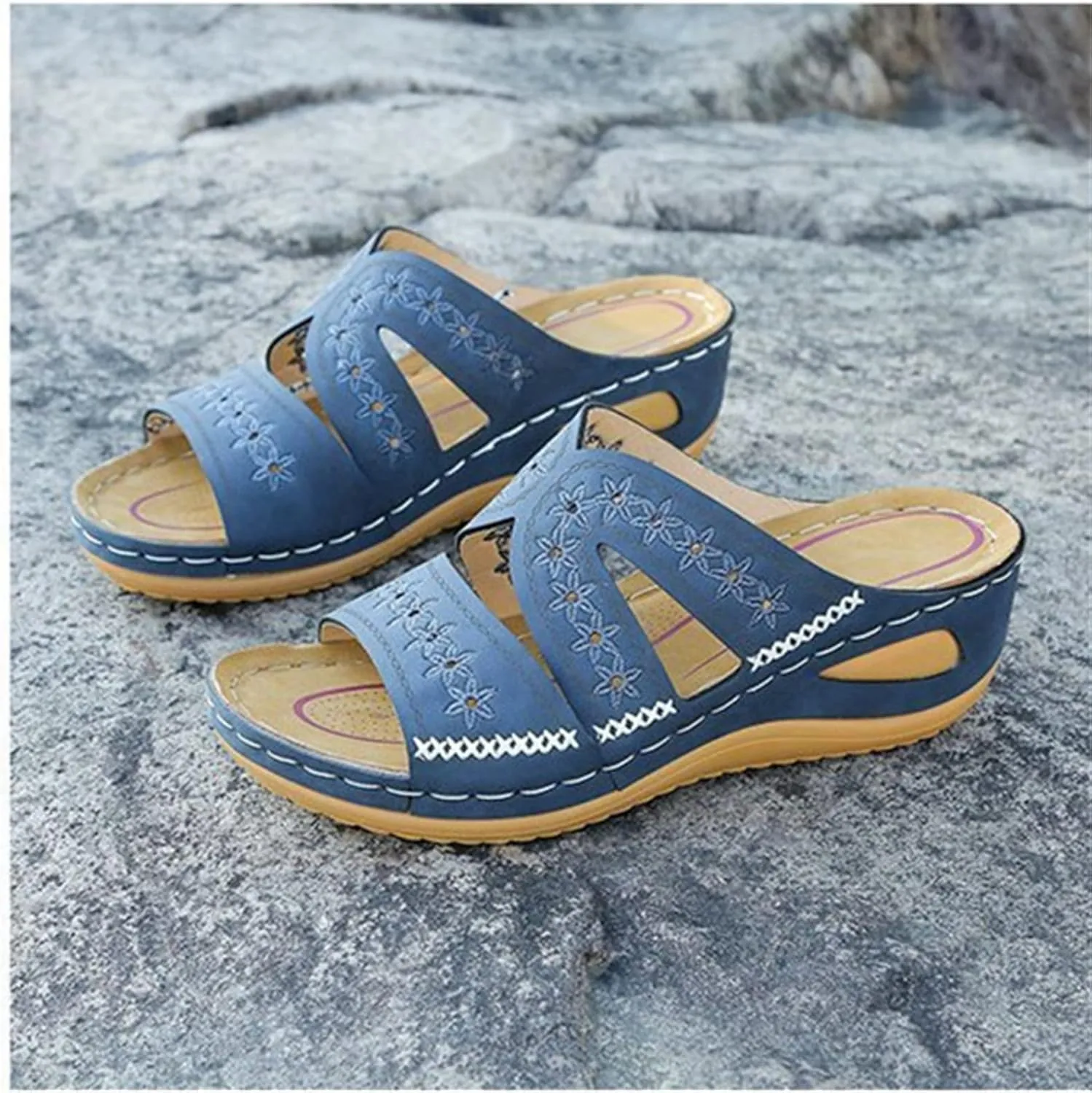 Ladmiple Summer Sandals For Women 2024 Trendy Orthopedic Slippers Comfortable Arch Support Orthotic Flip Flops Dressy Slides