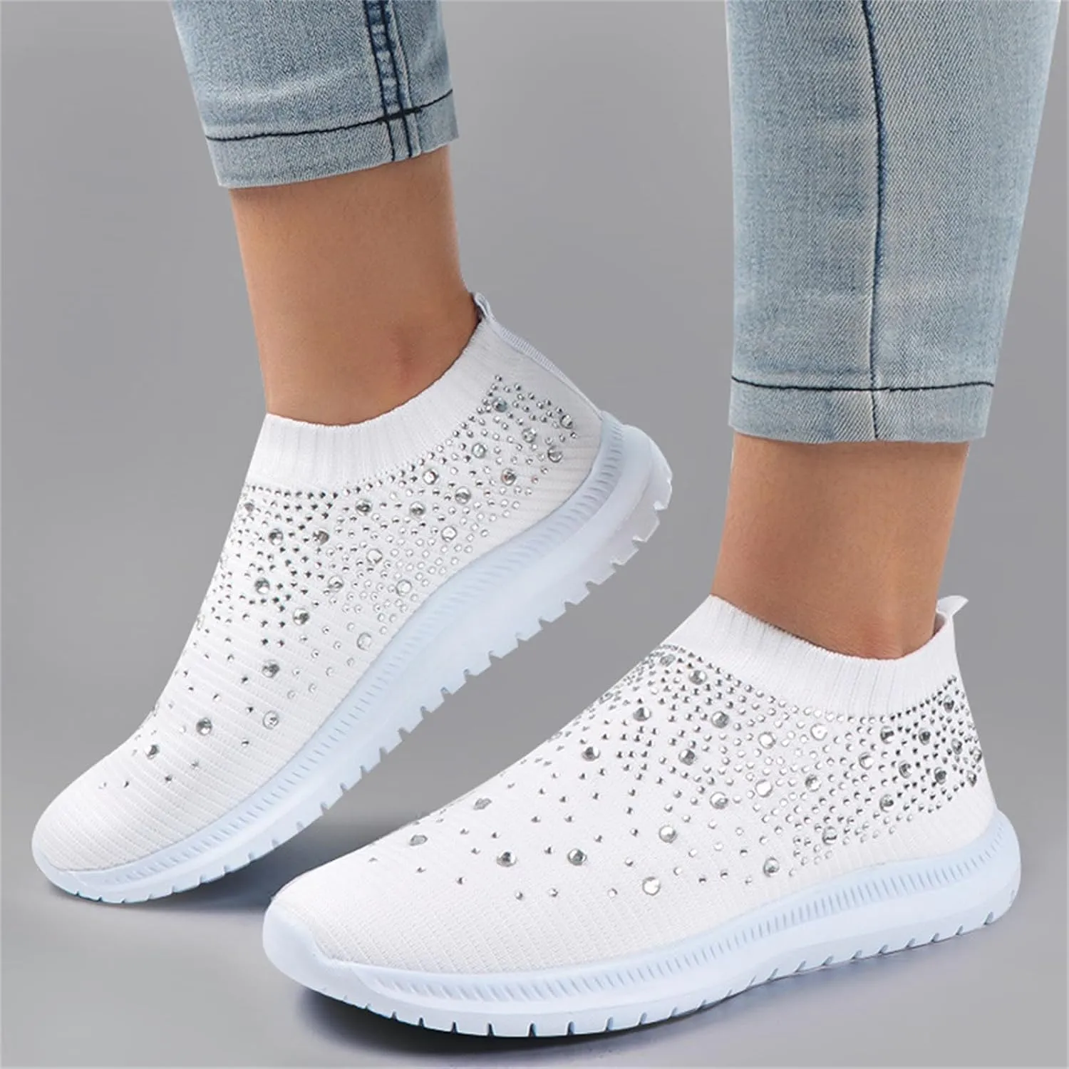 Ladmiple Walking Shoes Women Comfort Slip On Sneakers Tennis Workout Gym Shoes Non Slip Fashion Running Athletic Shoes