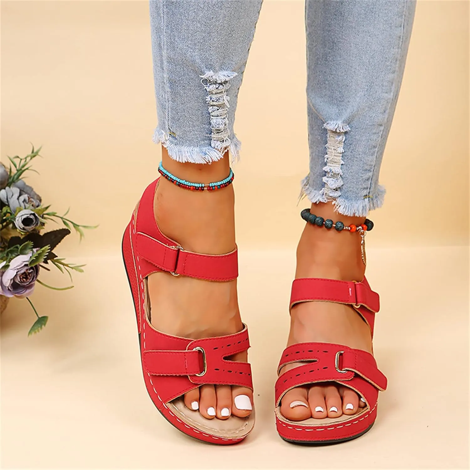 Ladmiple Women's Sandals Comfortable Dressy Orthotic Walking Slides Open Toe Arch Support Summer Orthopedic Flip Flops 2024