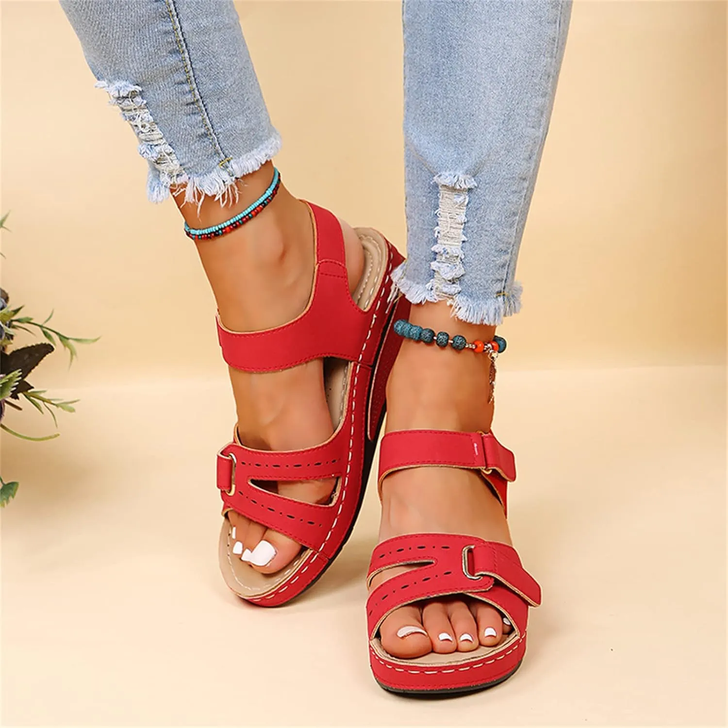 Ladmiple Women's Sandals Comfortable Dressy Orthotic Walking Slides Open Toe Arch Support Summer Orthopedic Flip Flops 2024