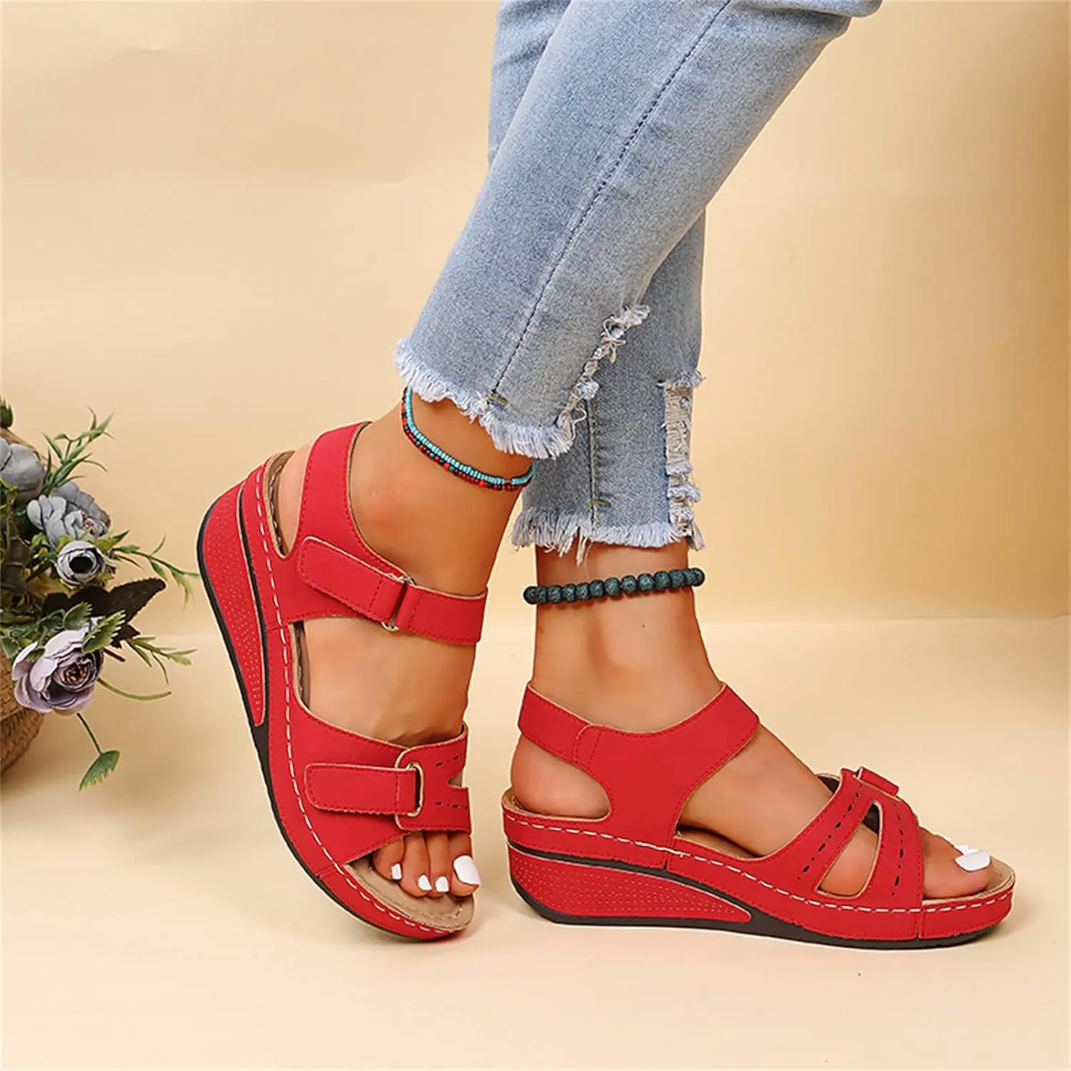 Ladmiple Women's Sandals Comfortable Dressy Orthotic Walking Slides Open Toe Arch Support Summer Orthopedic Flip Flops 2024