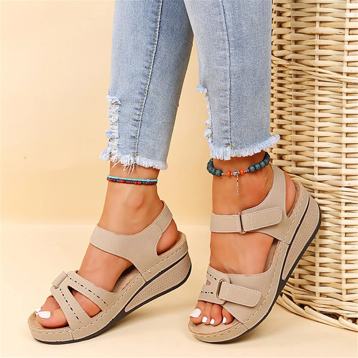 Ladmiple Women's Sandals Comfortable Dressy Orthotic Walking Slides Open Toe Arch Support Summer Orthopedic Flip Flops 2024