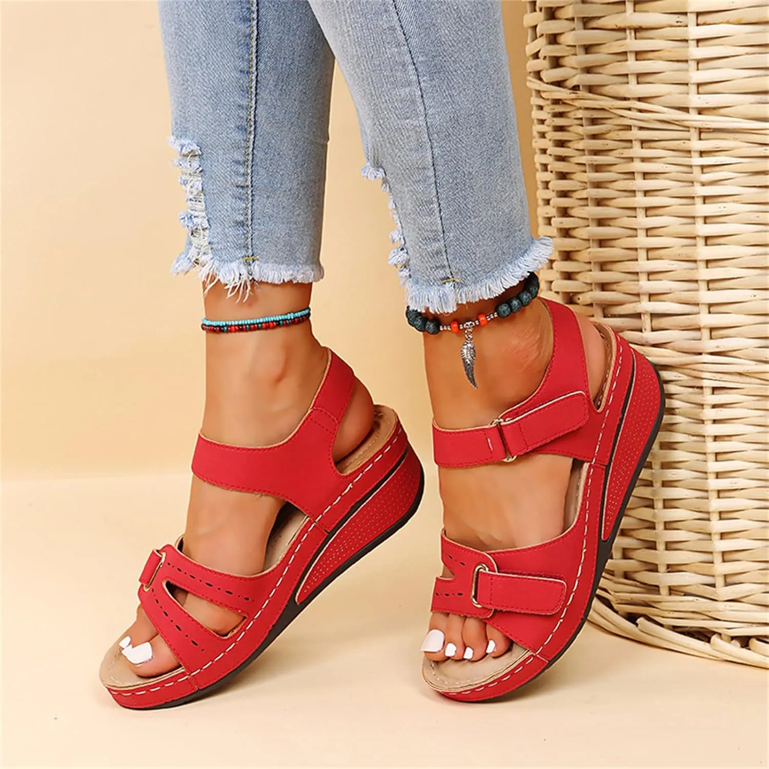 Ladmiple Women's Sandals Comfortable Dressy Orthotic Walking Slides Open Toe Arch Support Summer Orthopedic Flip Flops 2024