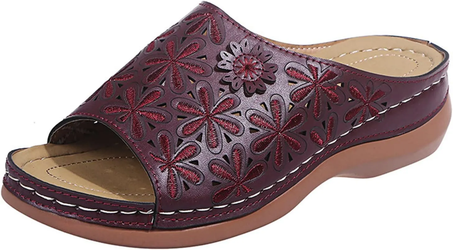 Ladmiple Womens Sandals Dressy Comfortable Slip On Orthotic Flip Flops Casual Summer Orthopedic Slides With Arch Support