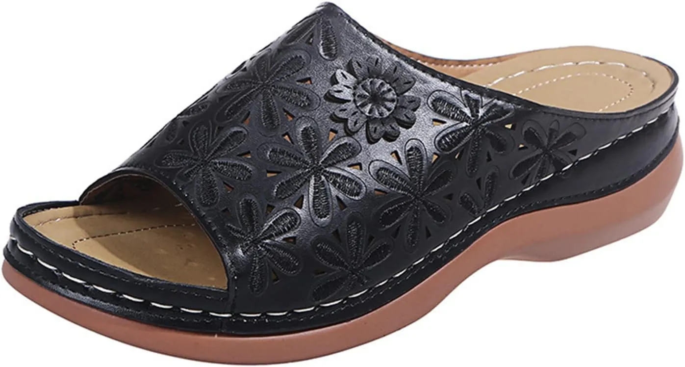 Ladmiple Womens Sandals Dressy Comfortable Slip On Orthotic Flip Flops Casual Summer Orthopedic Slides With Arch Support