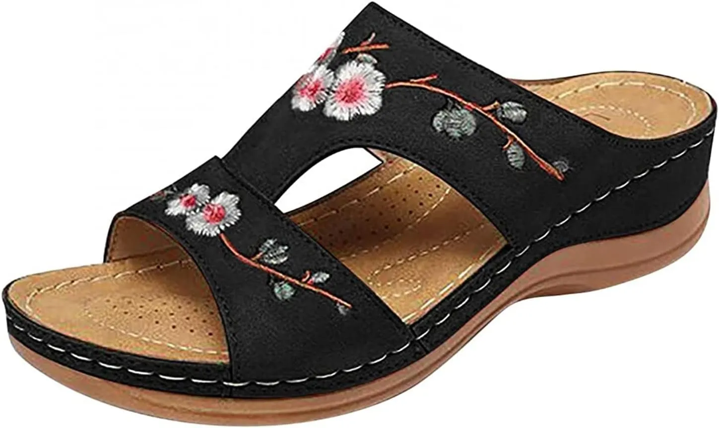 Ladmiple Womens Sandals With Arch Support Dressy Orthotic Slides Comfortable Orthopedic Walking Flip Flops Beach Summer Shoes