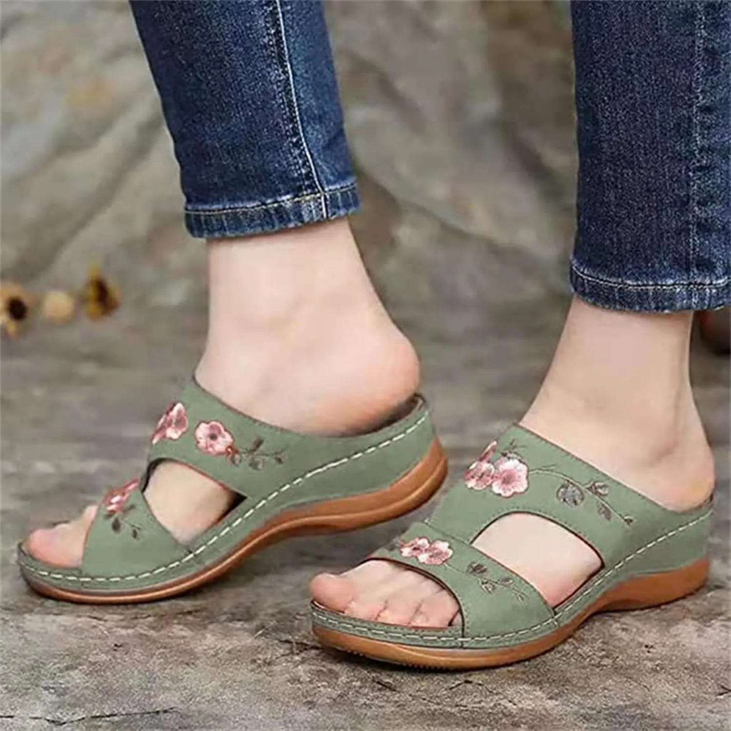 Ladmiple Womens Sandals With Arch Support Dressy Orthotic Slides Comfortable Orthopedic Walking Flip Flops Beach Summer Shoes