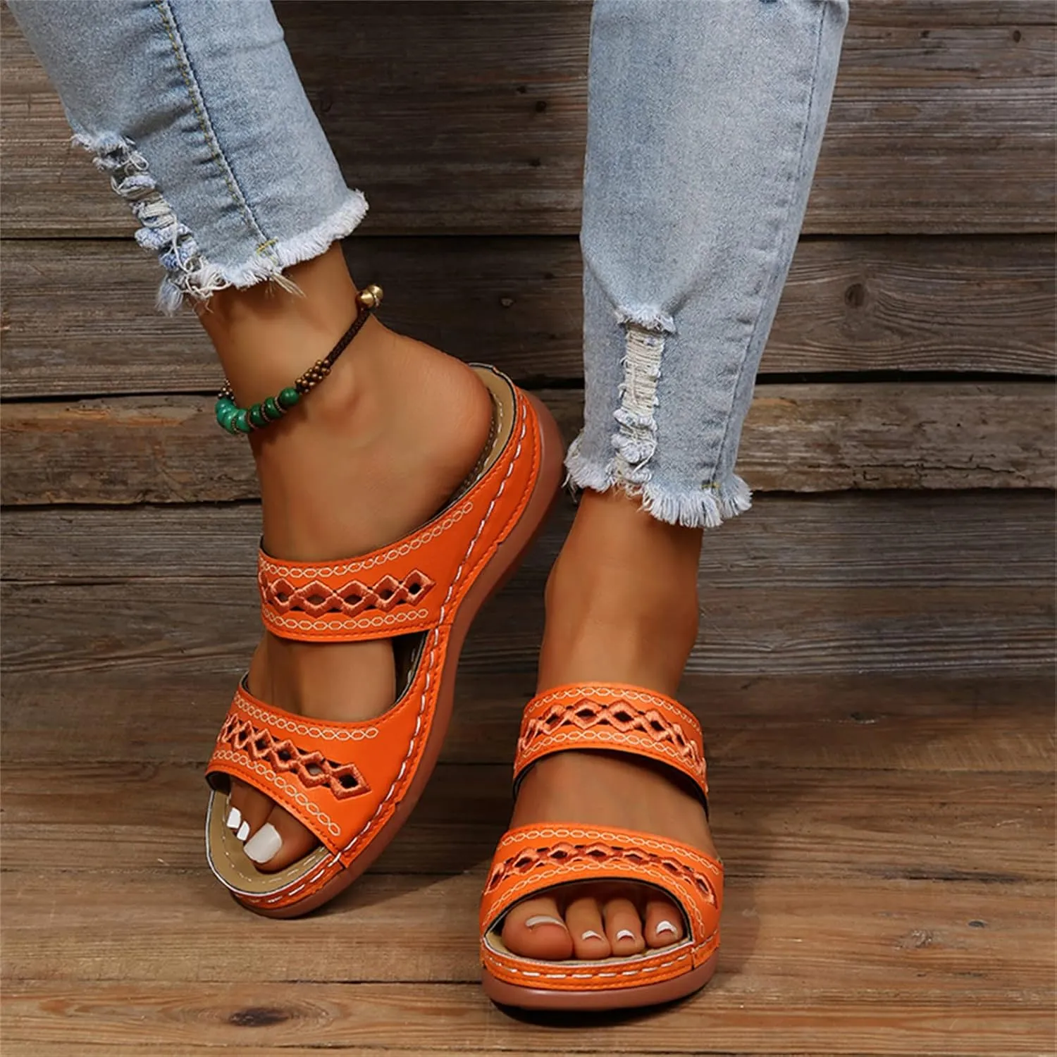 Ladmiple Womens Sandals With Arch Support Plantar Fasciitis Orthopedic Slides Slippers Comfort Summer Orthotic Flip Flops