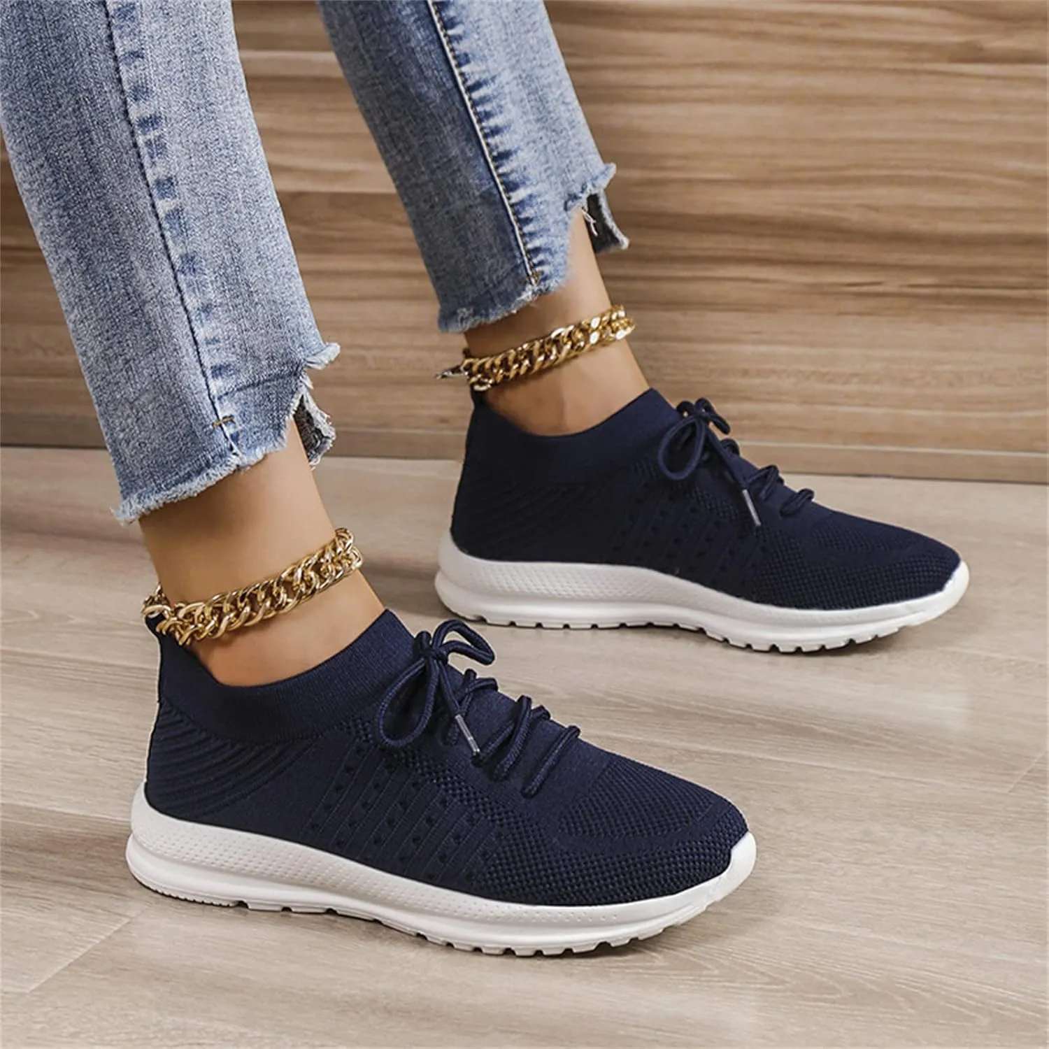 Ladmiple Womens Tennis Shoes Running Fashion Sport Gym Jogging Walking Fitness Sneakers Non Slip Slip On Athletic Shoes