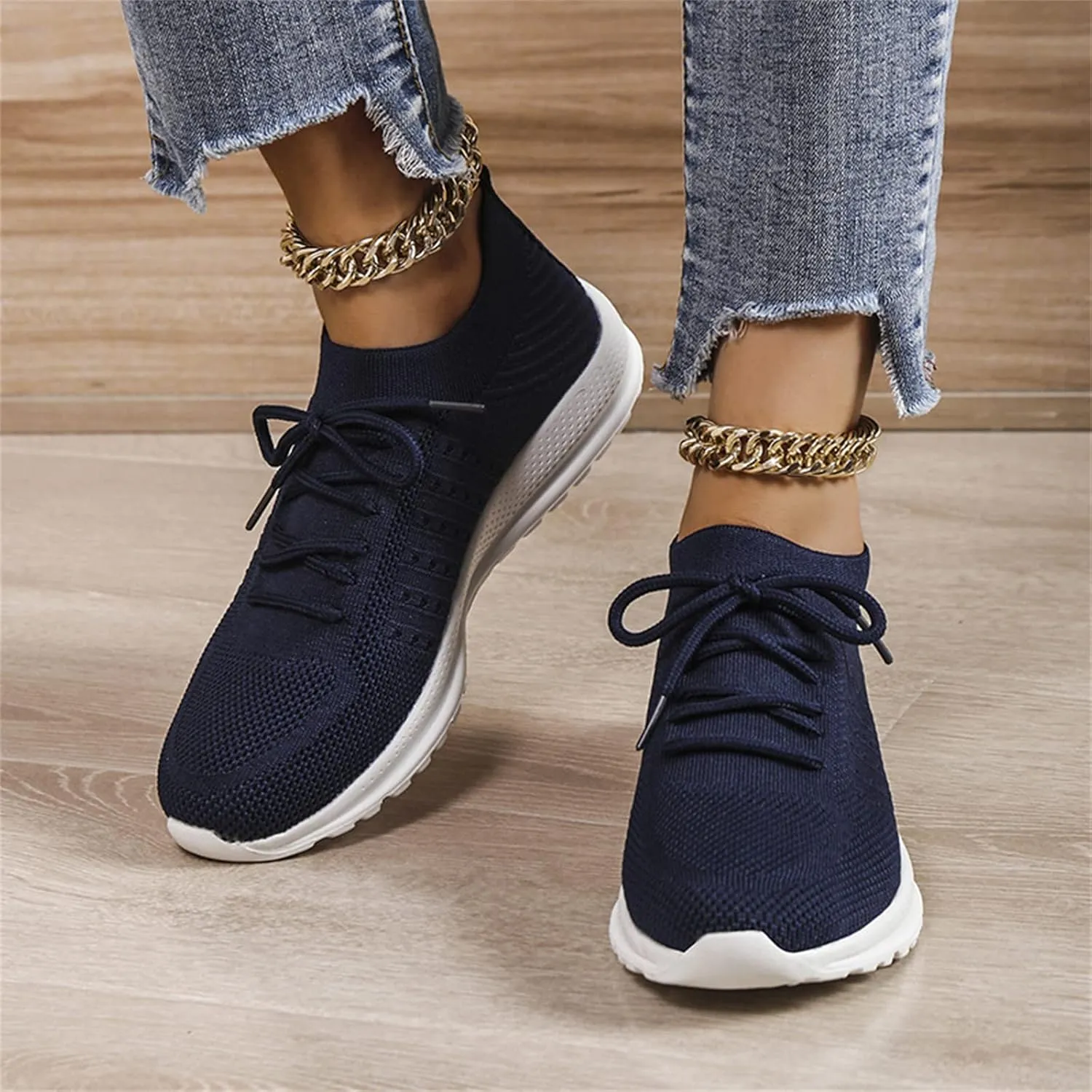 Ladmiple Womens Tennis Shoes Running Fashion Sport Gym Jogging Walking Fitness Sneakers Non Slip Slip On Athletic Shoes