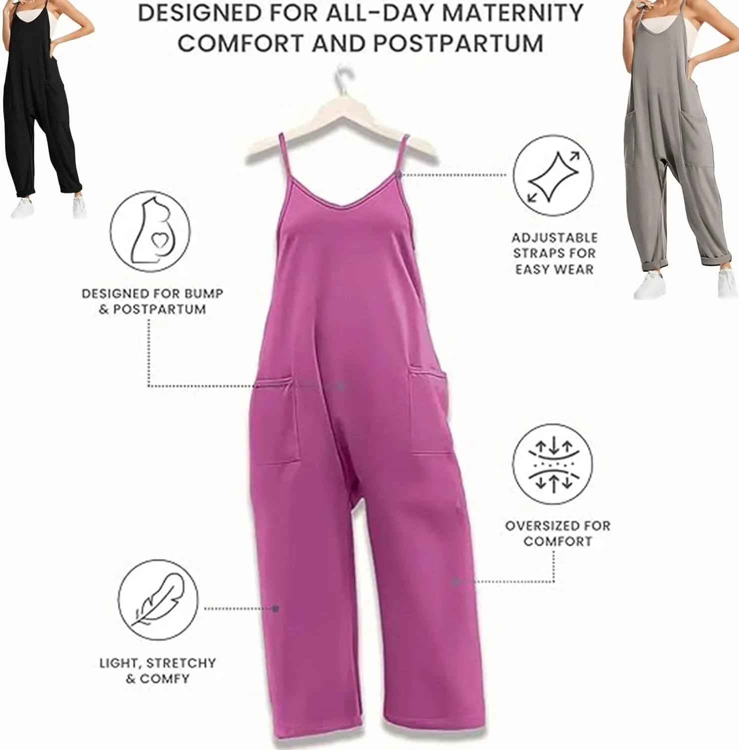 Lahloya Maternity & Postpartum Jumpsuit - Oversized Wide Leg