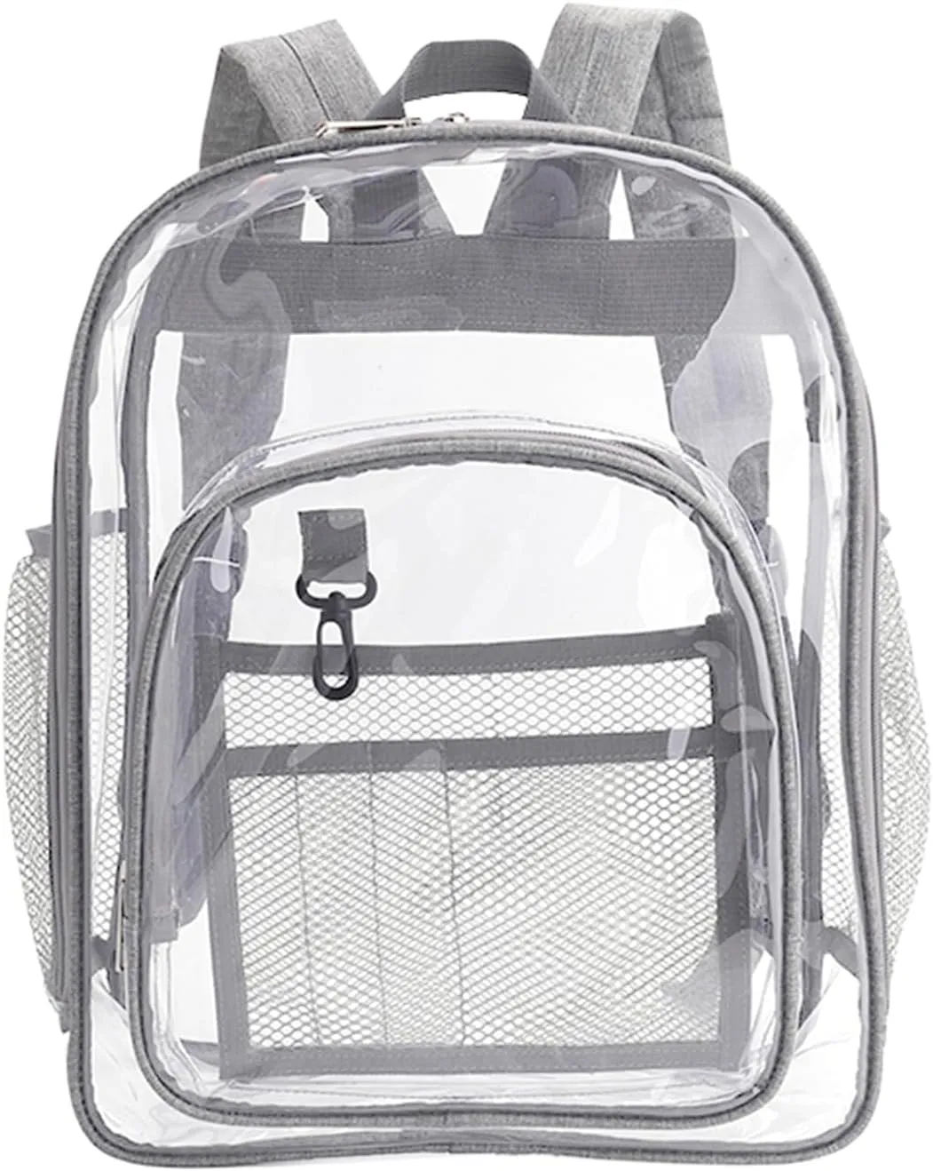Large Clear Bookbag-Heavy Duty Transparent Backpack for Stadium Events&Work-Bag for Men&Women(grey)
