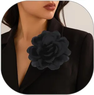 Large Flower Brooches Lapel Pins for Women Satin Fabric Brooches Big Camellia Flower Brooch Pins Wedding Part Dance Clothes Accessories Jewelry Gifts