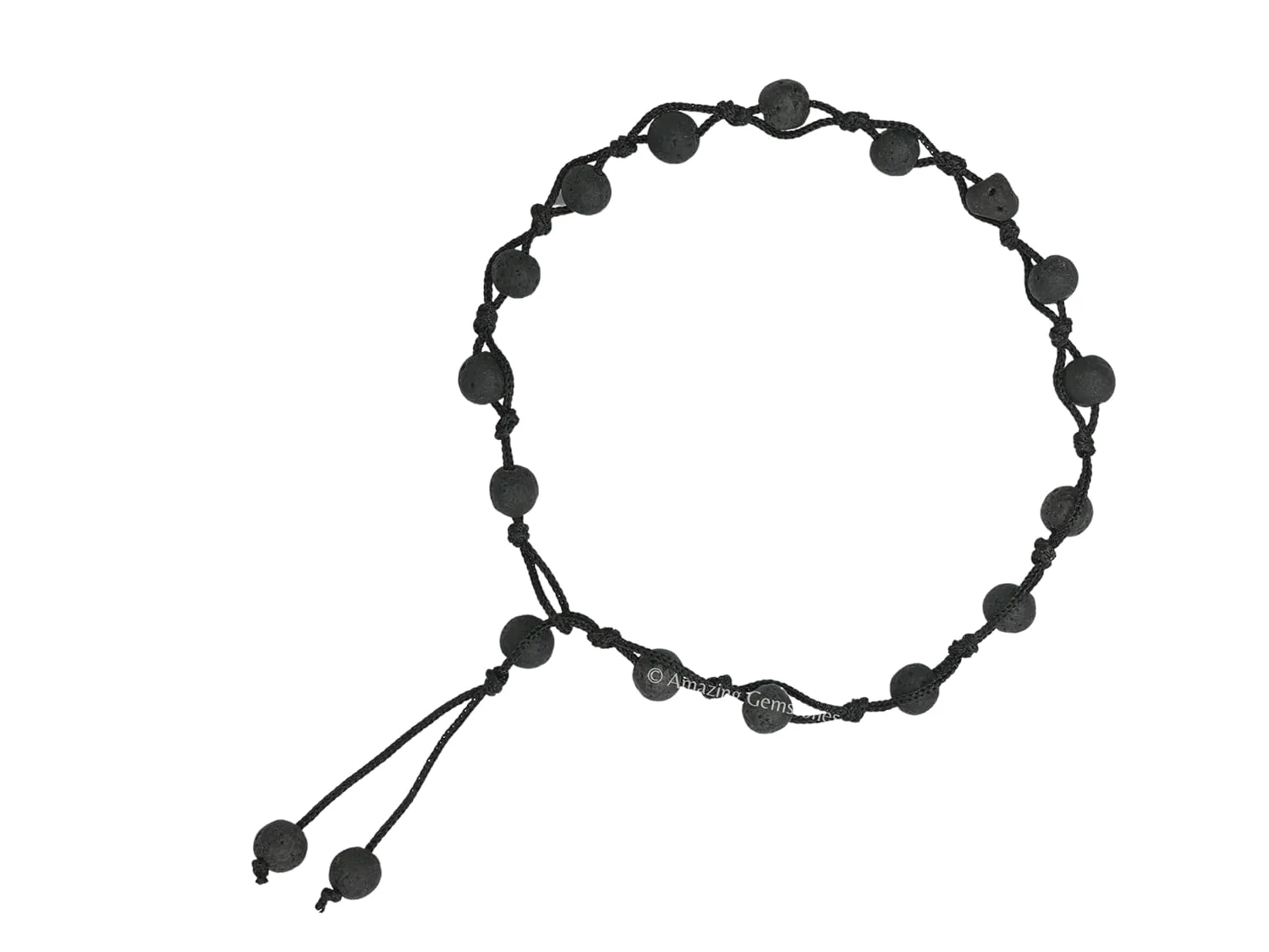 Lava Stone Anklet Ankle Bracelets for Women - Waterproof Beaded Healing Crystal Anklets, Plus Size Chakra Gemstone Bead Anklet (Stretchy Adjustable - Hand Knotted)