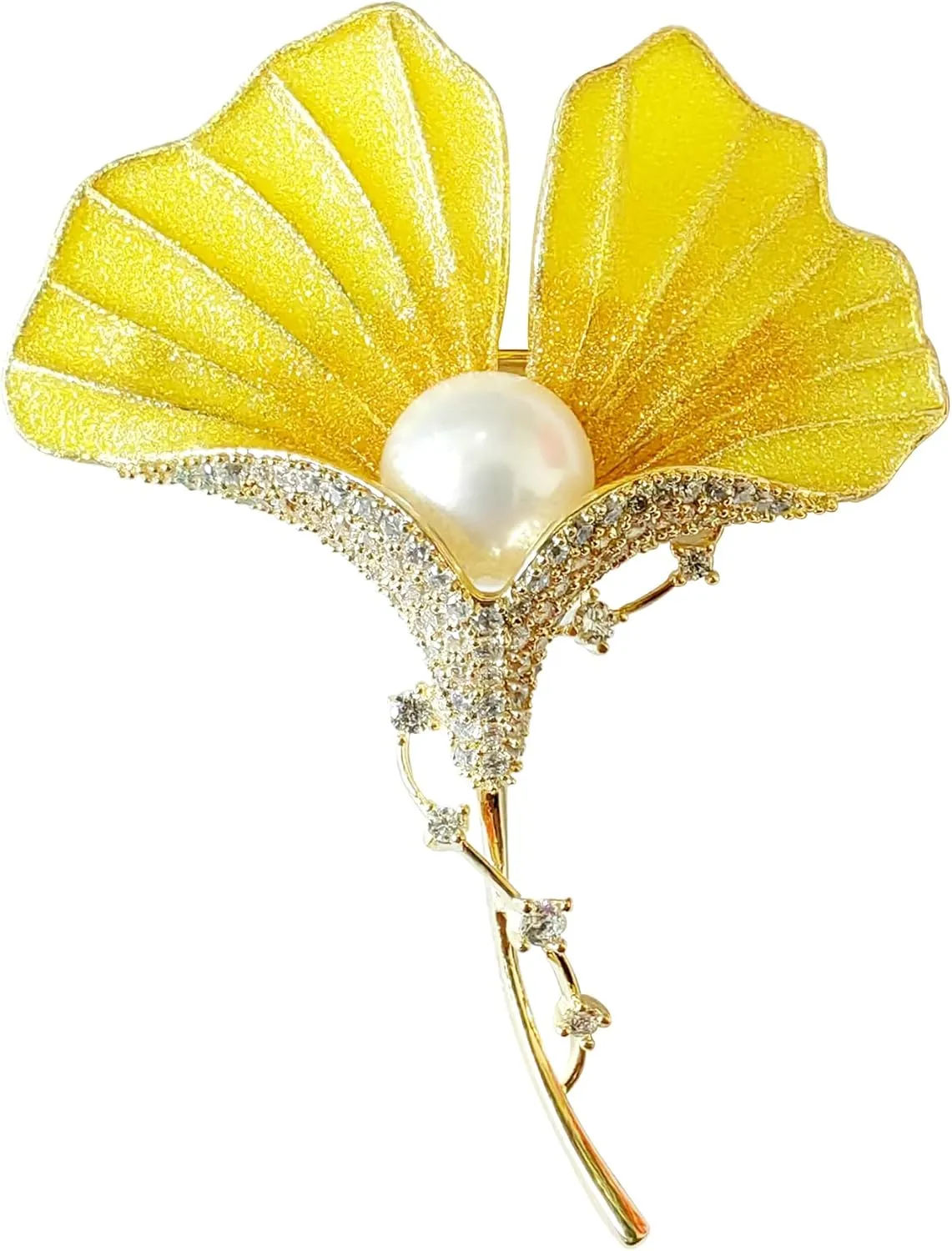 Leaf Brooch Pins for Women Crystal Rhinestone Yellow/Green Brooch for Suits Sweaters Dresses Jackets Coats Fashion Jewelry Accessories & Gifts for Women Mom Brides
