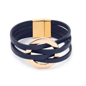 Leather Bracelet for Women Boho Leather Wrap Bracelet Handmade Layered Leather Cuff Bracelets Multi Strand Bangle Bracelets Western Boho Jewelry Gift for Girls