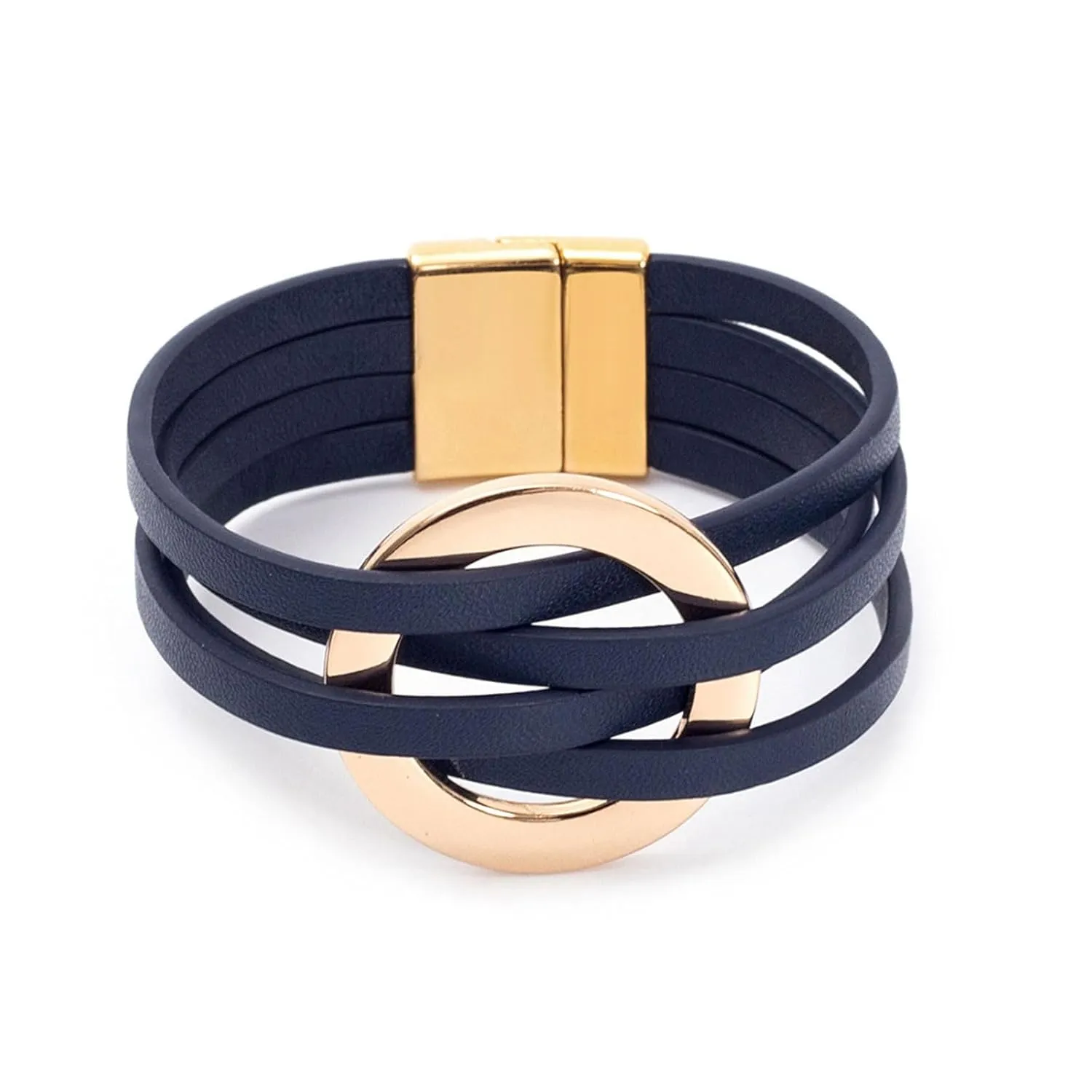 Leather Bracelet for Women Boho Leather Wrap Bracelet Handmade Layered Leather Cuff Bracelets Multi Strand Bangle Bracelets Western Boho Jewelry Gift for Girls