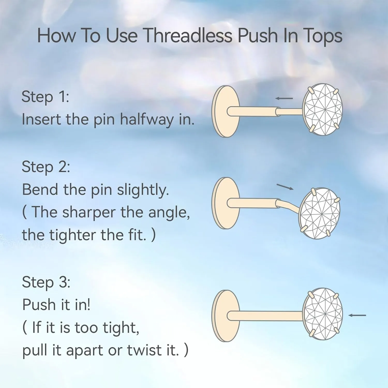 Limerencia G23 Hypoallergenic 18g Flat Back Stud Earrings | F136 Implant Grade Titanium Press Fit Threadless Push Pop in Cartilage Helix Labret Lip Monroe Tragus Piercing Studs