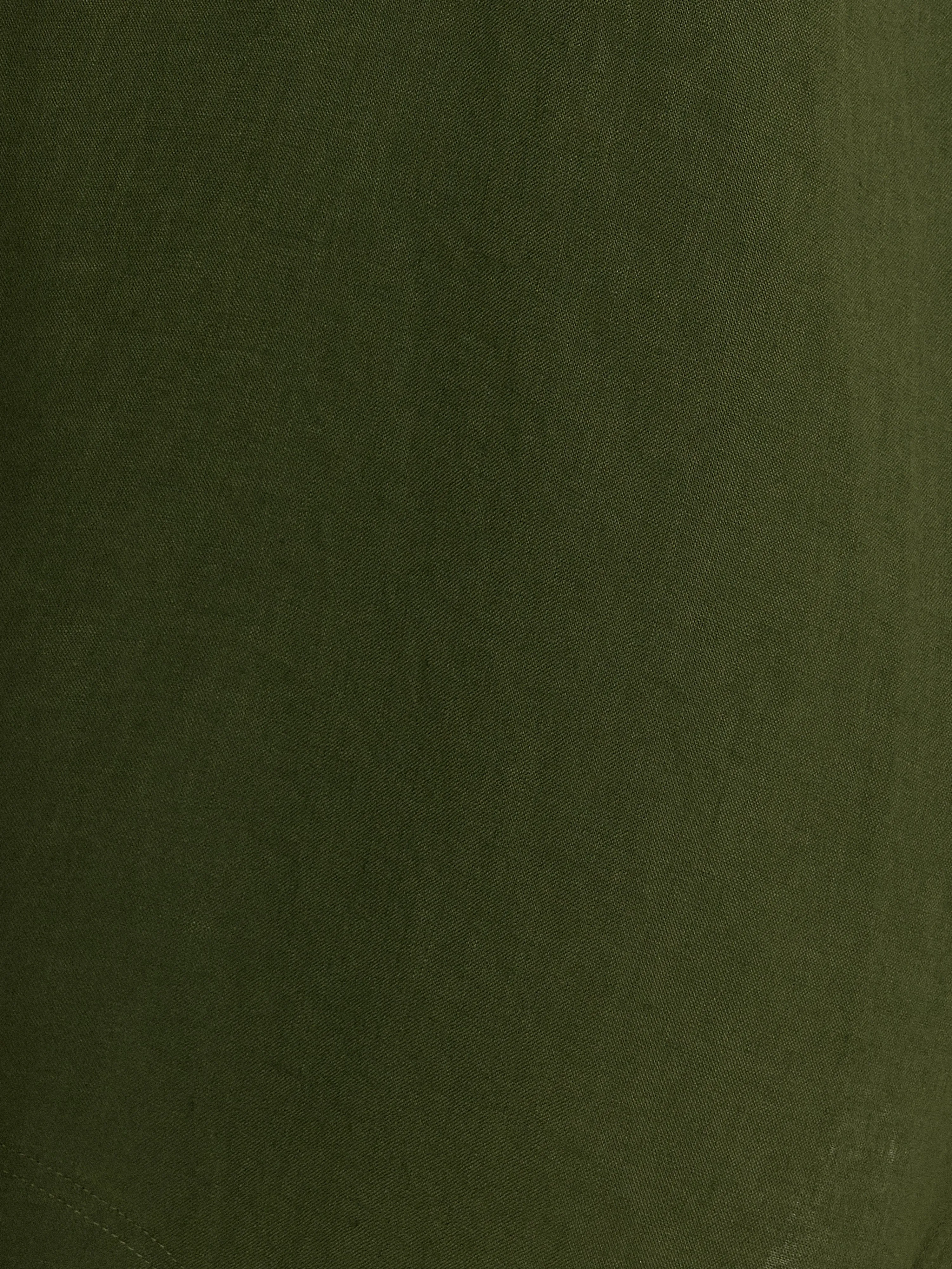 Linen Channel Midi Dress | Green