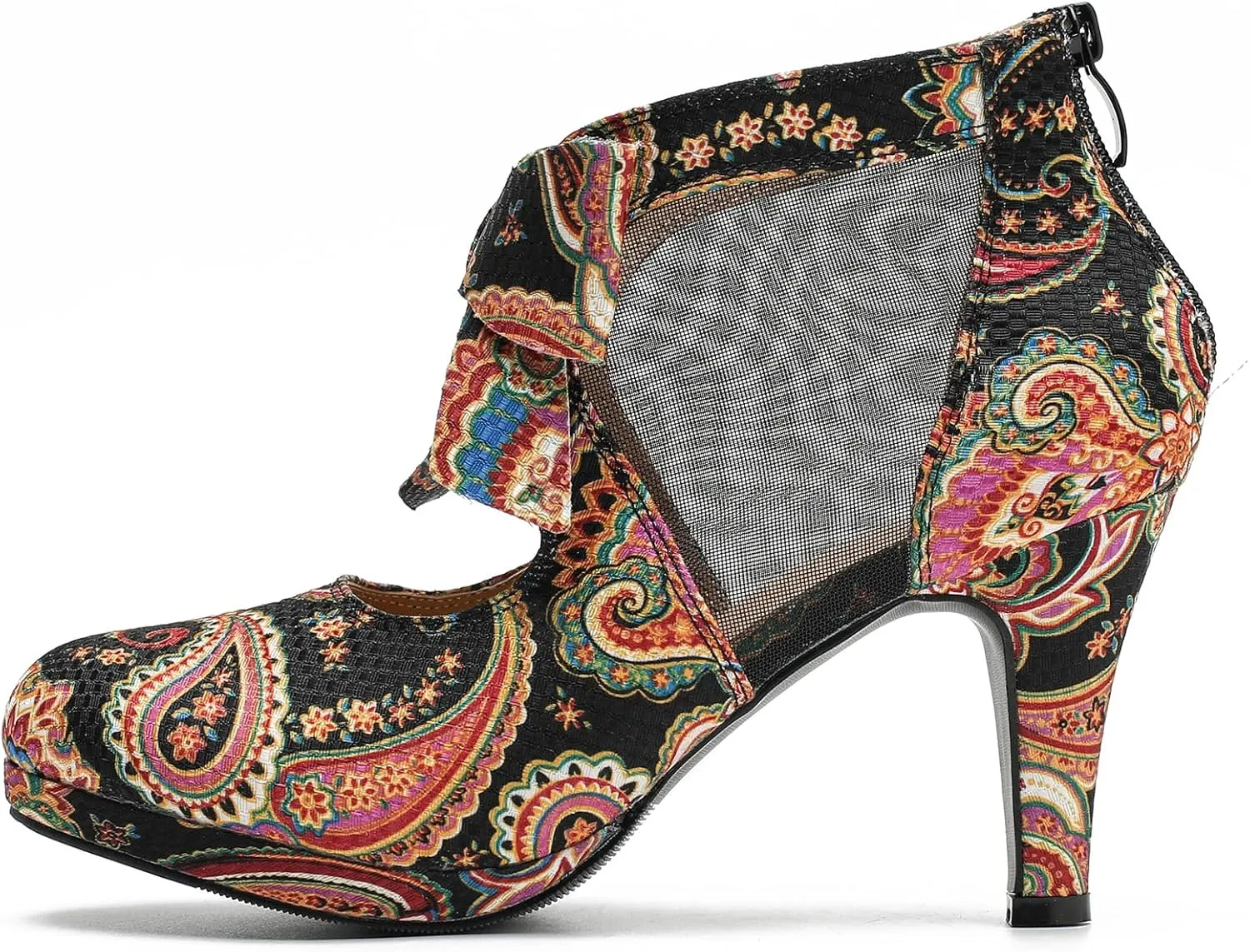 LIURUIJIA Women's Platform High Heels Bow Pumps Cutout Mesh Panel Wedding Work Party Dress Shoes