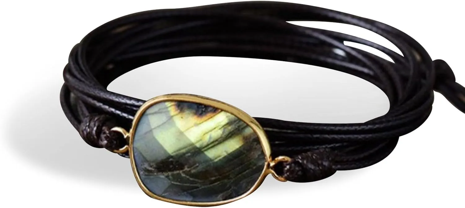 Long tiantian Leather Wrap Bracelets for Women Multilayered Boho Jewelry for Women Pulseras para Mujer Crystal Stone Beads Bangle Cuff Bracelets for Women Gift for Women