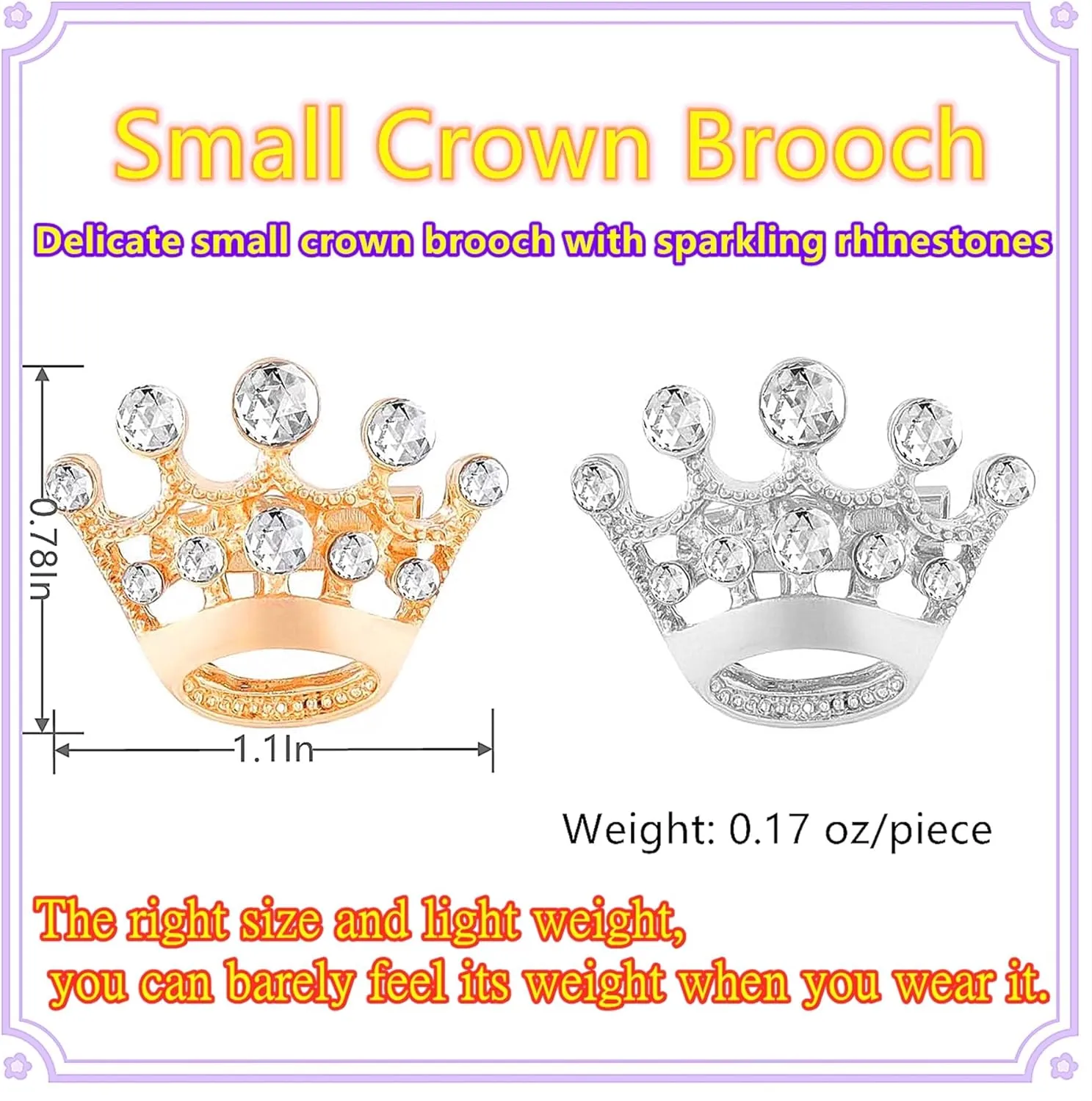 Lot of small crown brooch pins for women men set fashion elegant noble golden silver crown brooches pin for women's ladies brooches bulk