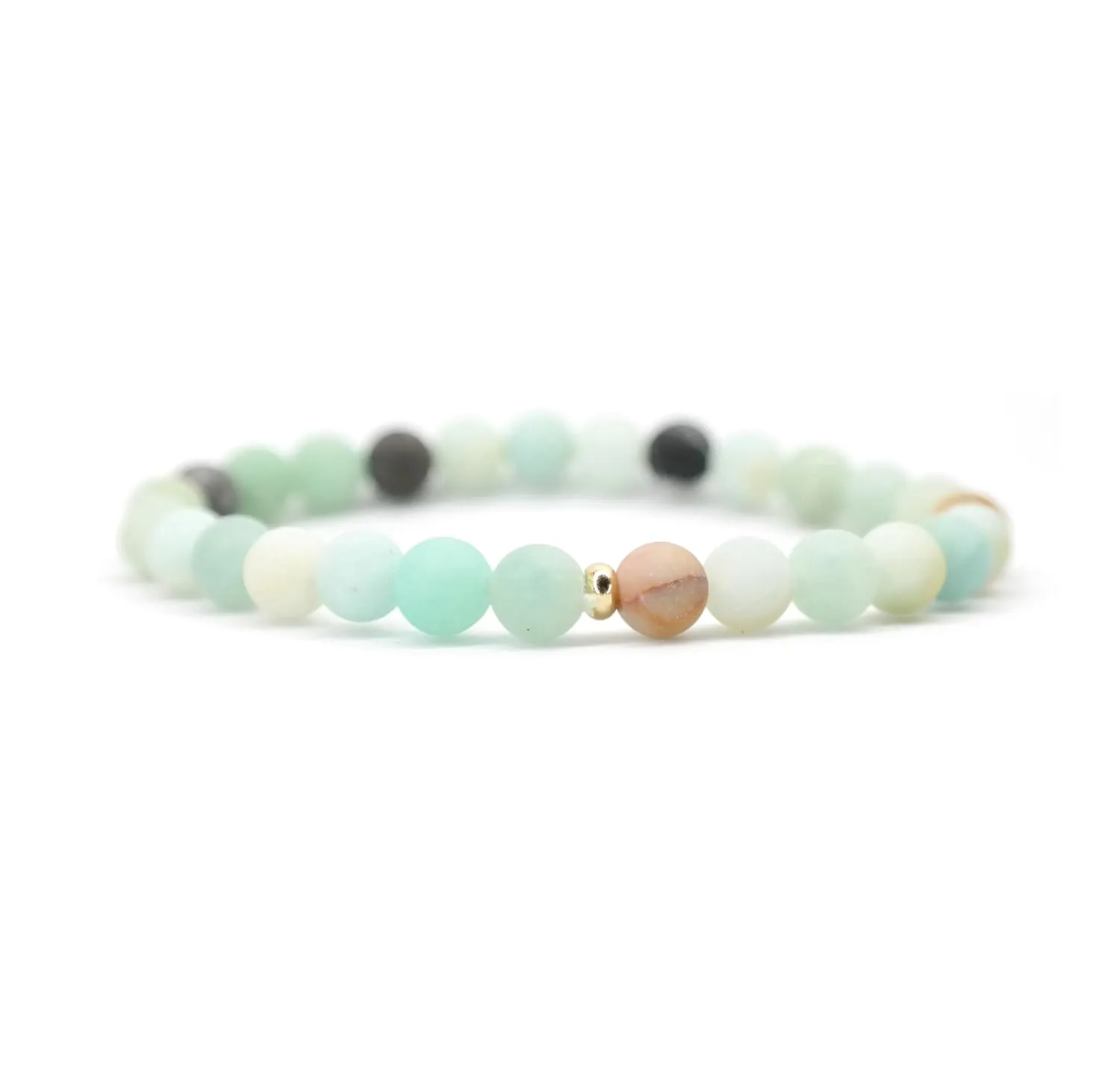 Love & Grace Handmade Amazonite Stone Beaded Bracelets - Premium 6mm Beads with Durable Elastic Stretch Wristbands, Vibrating Good Energy, Blessing, Grounding, Power, for Men and Women