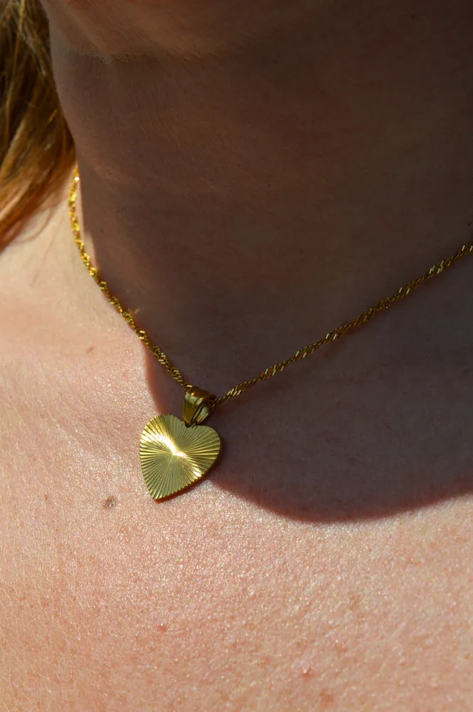 Lunar Heart Pendant Necklace
