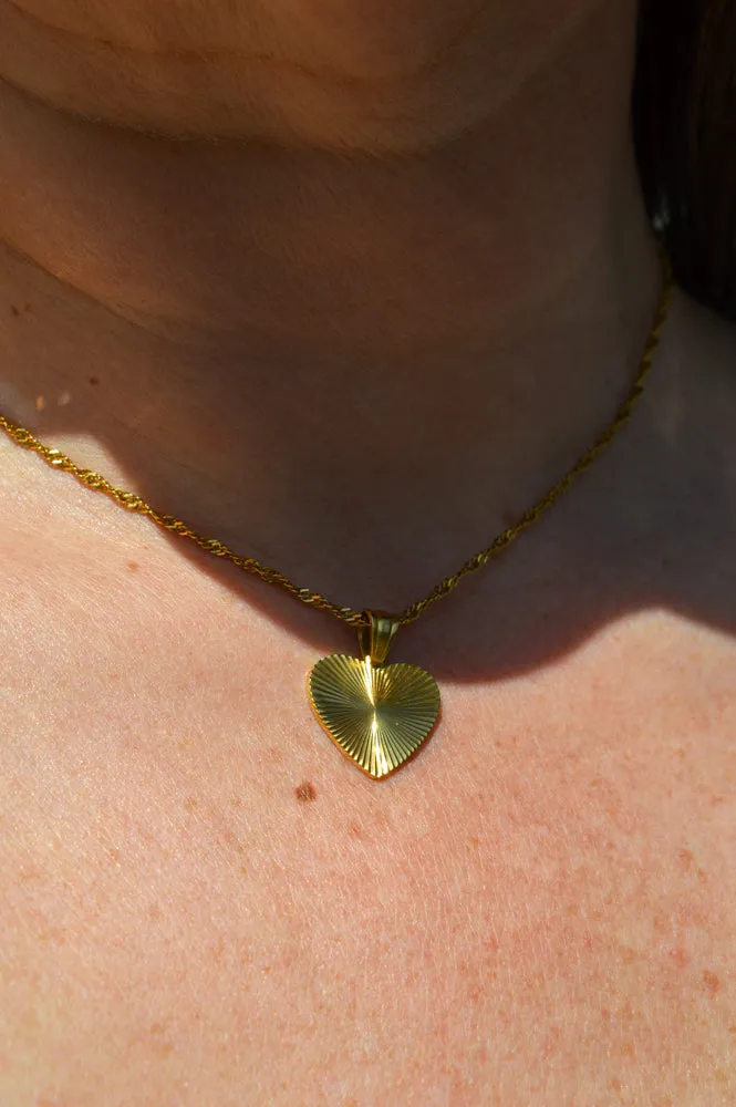 Lunar Heart Pendant Necklace