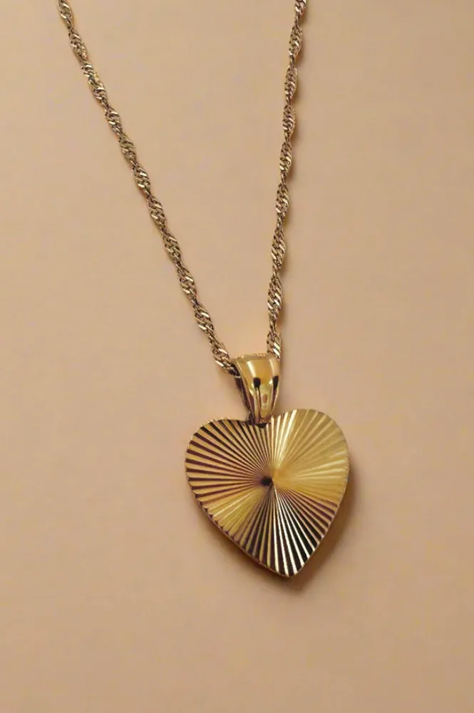 Lunar Heart Pendant Necklace