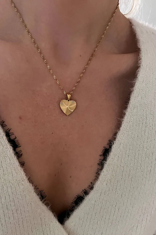 Lunar Heart Pendant Necklace