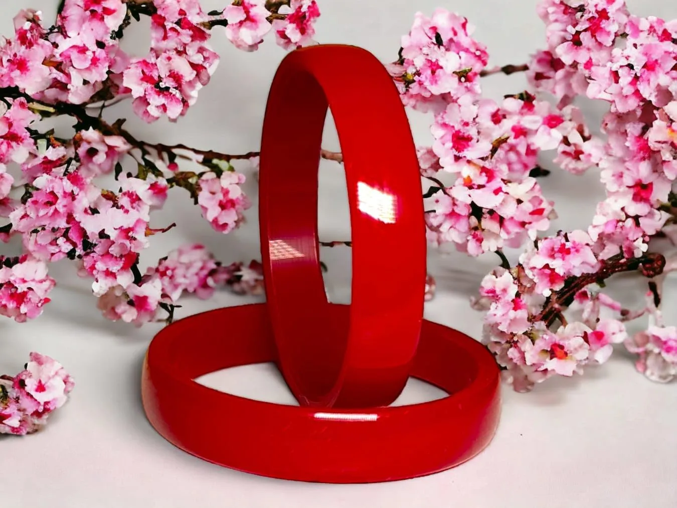 Meenakshi imitation Set of 2 Handcrafted Deep Red Color Acrylic Pola Bangles Bollywood Designer Jewelry With Box Gift For Her Bangle Bracelets