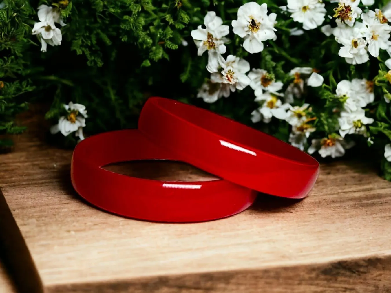 Meenakshi imitation Set of 2 Handcrafted Deep Red Color Acrylic Pola Bangles Bollywood Designer Jewelry With Box Gift For Her Bangle Bracelets