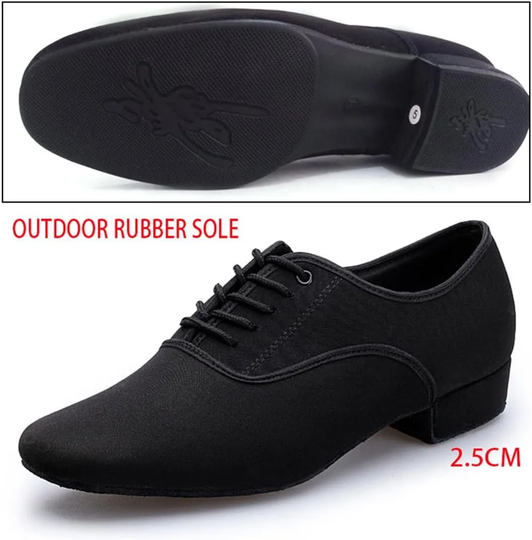 Men's Ballroom Dance Shoes, 2.5Cm/1Inchs Tango Salsa Latin Character Shoe Breathable Canvas Dancing Shoes for Men