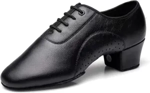 Men's Ballroom Dance Shoes Breathable Performance Dancing Shoes Lace-Up Modern Salsa Practice Teaching Shoes