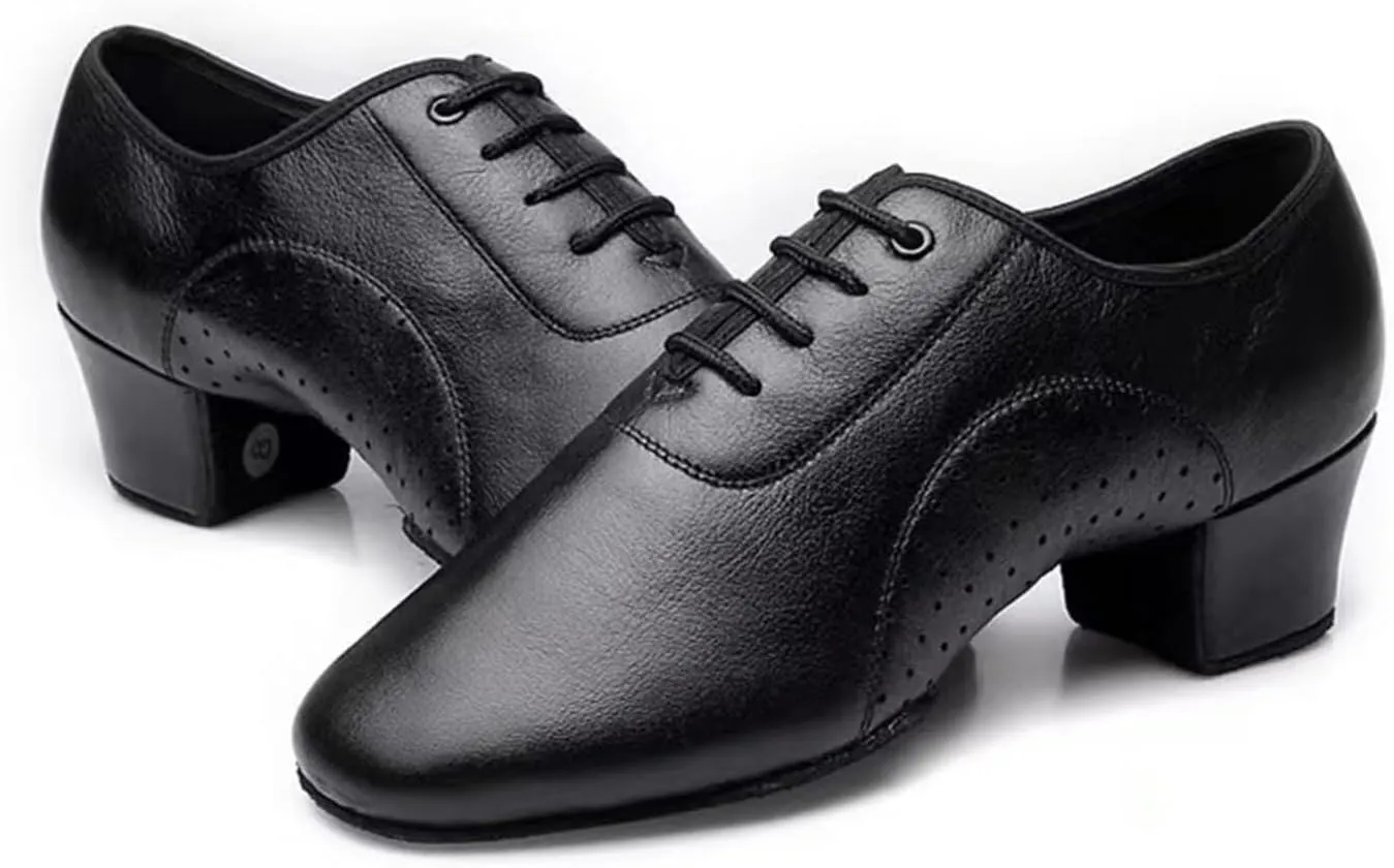 Men's Ballroom Dance Shoes Breathable Performance Dancing Shoes Lace-Up Modern Salsa Practice Teaching Shoes